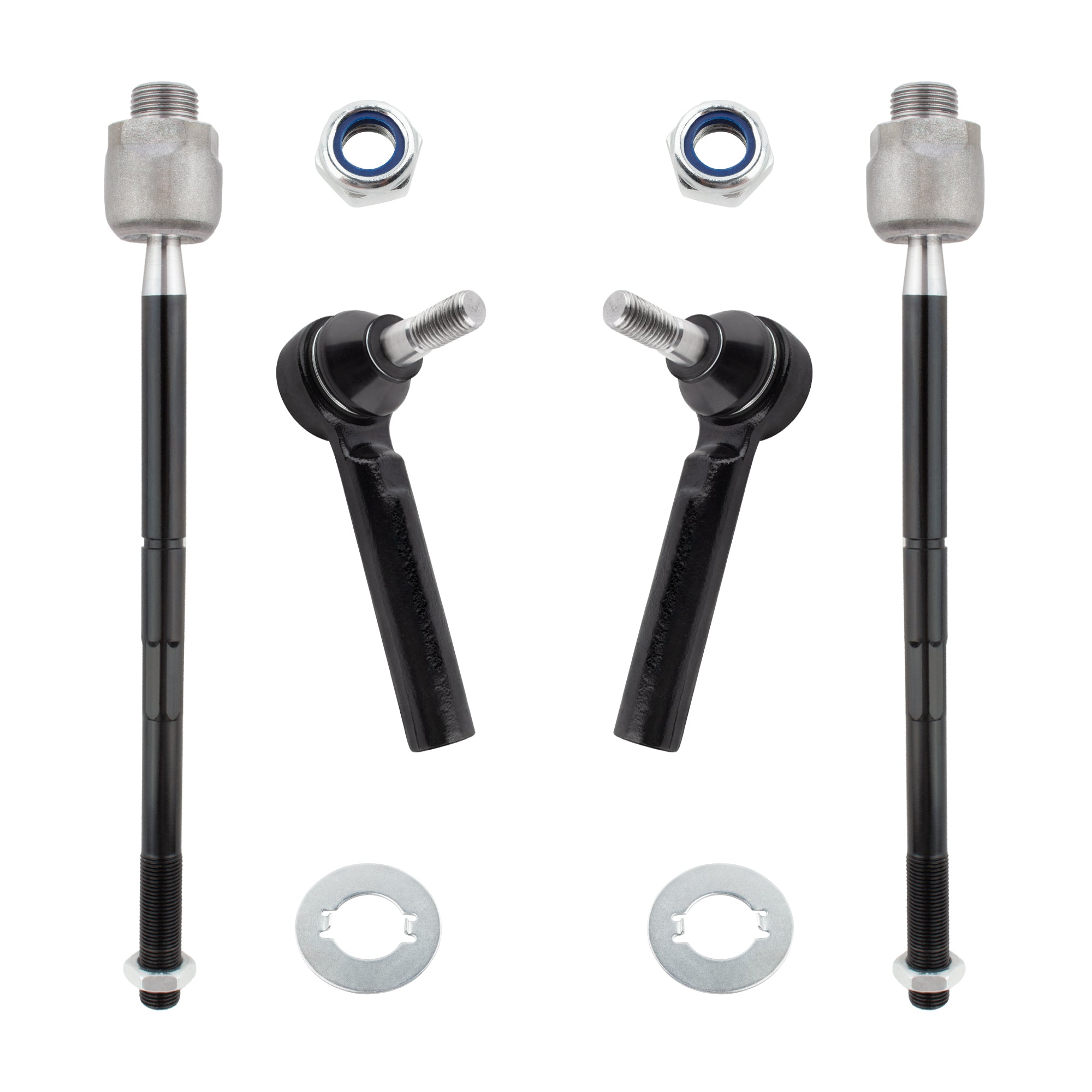 BOXI 4pcs ES800223 EV800084 Front Inner and Outer Tie Rod Ends Kit Fits for Chevy Silverado