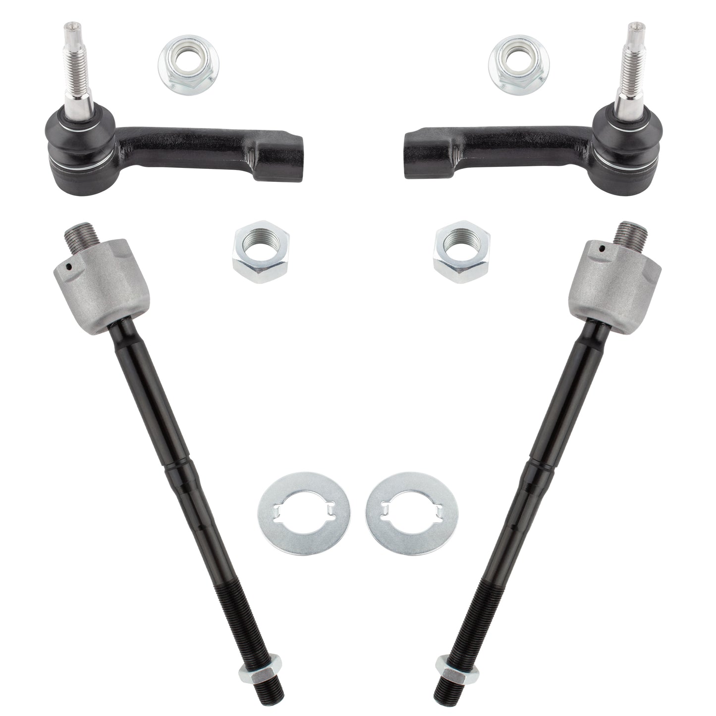 BOXI (Set of 4) Front Inner and Outer Tie Rod End Links Fit for Ford Expedition 2007-2016