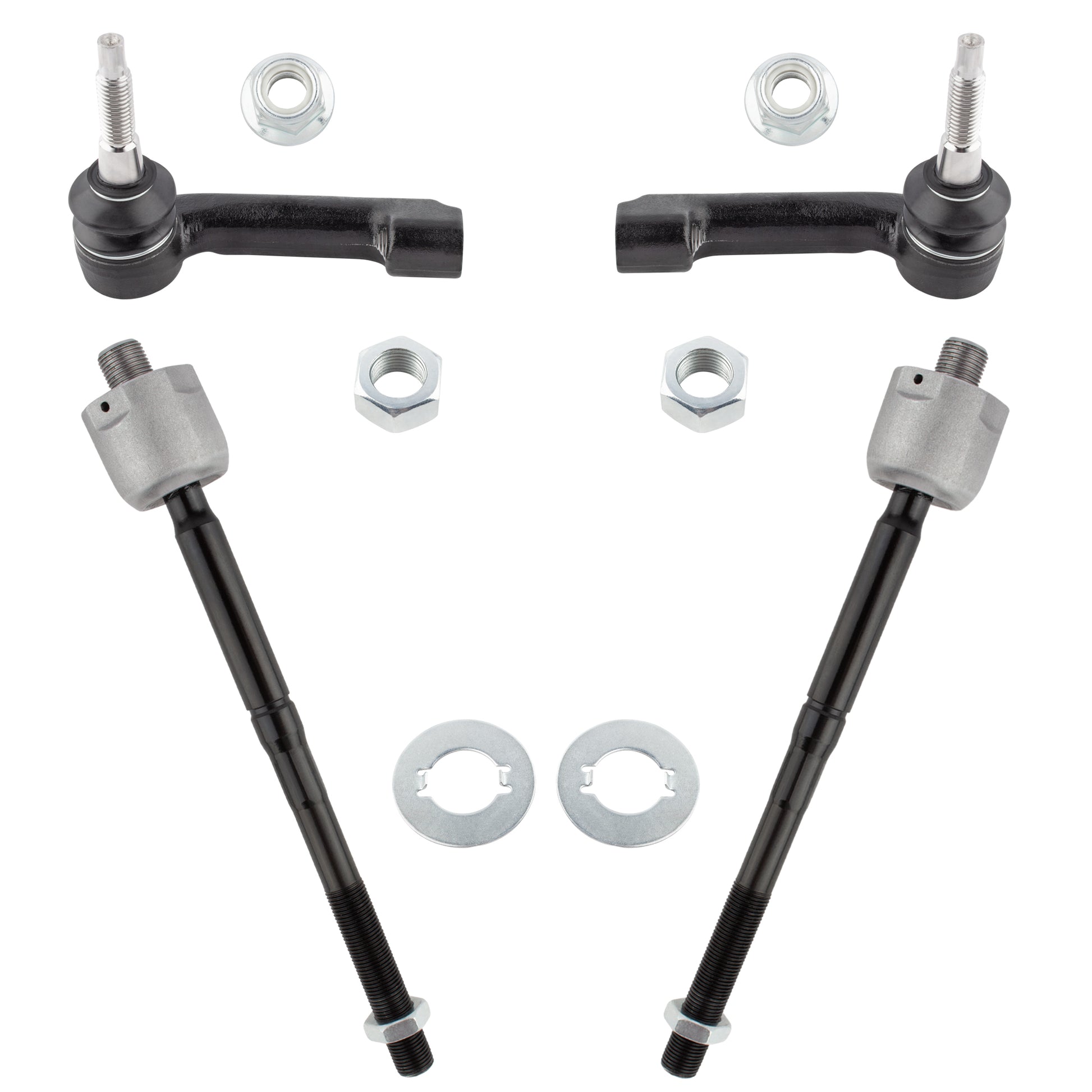 BOXI (Set of 4) Front Inner and Outer Tie Rod End Links Fit for Ford Expedition 2007-2016