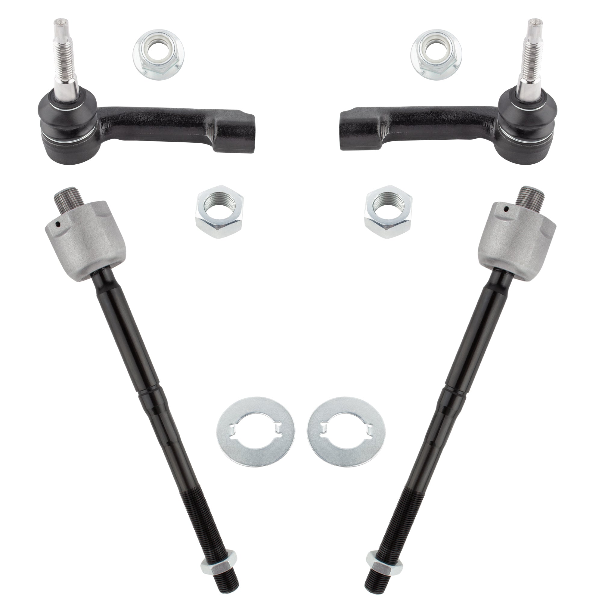 BOXI (Set of 4) Front Inner and Outer Tie Rod End Links Fit for Ford Expedition 2007-2016