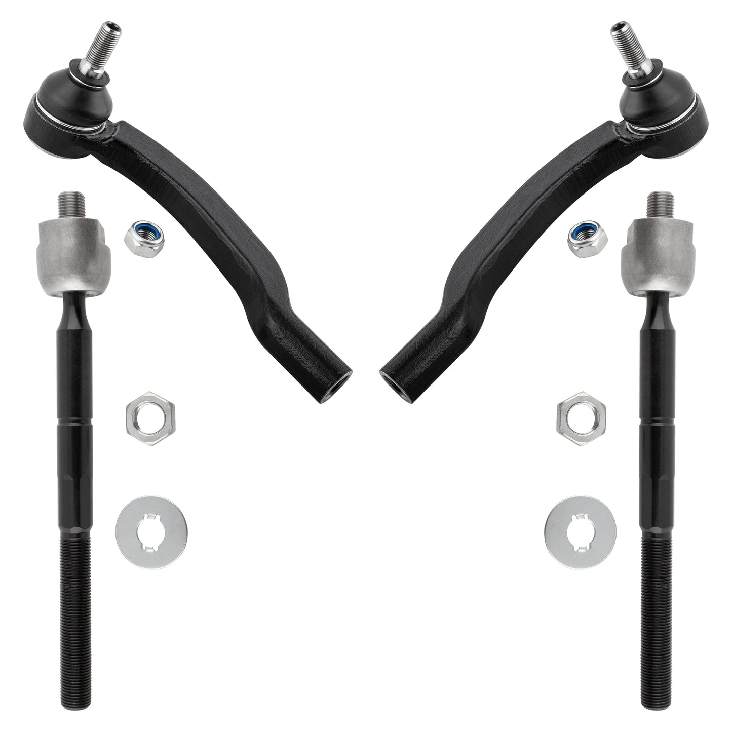 BOXI (Set of 4) Front Inner & Outer Tie Rod End Links Fit for Toyota Sienna 2004 2005 2006 2007