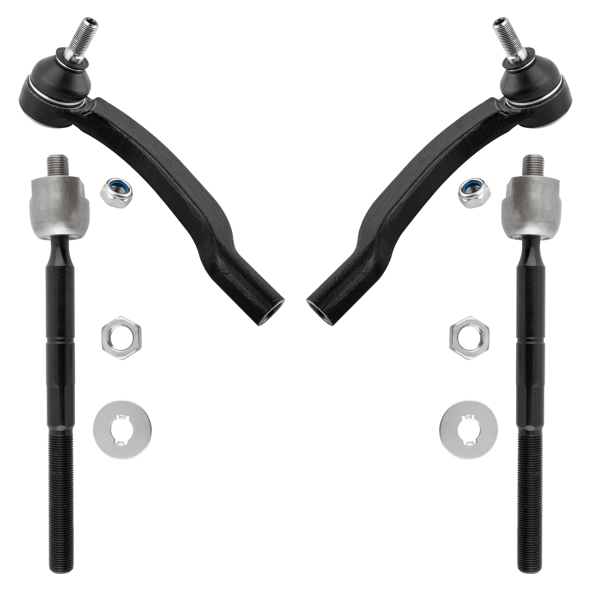 BOXI (Set of 4) Front Inner & Outer Tie Rod End Links Fit for Toyota Sienna 2004 2005 2006 2007