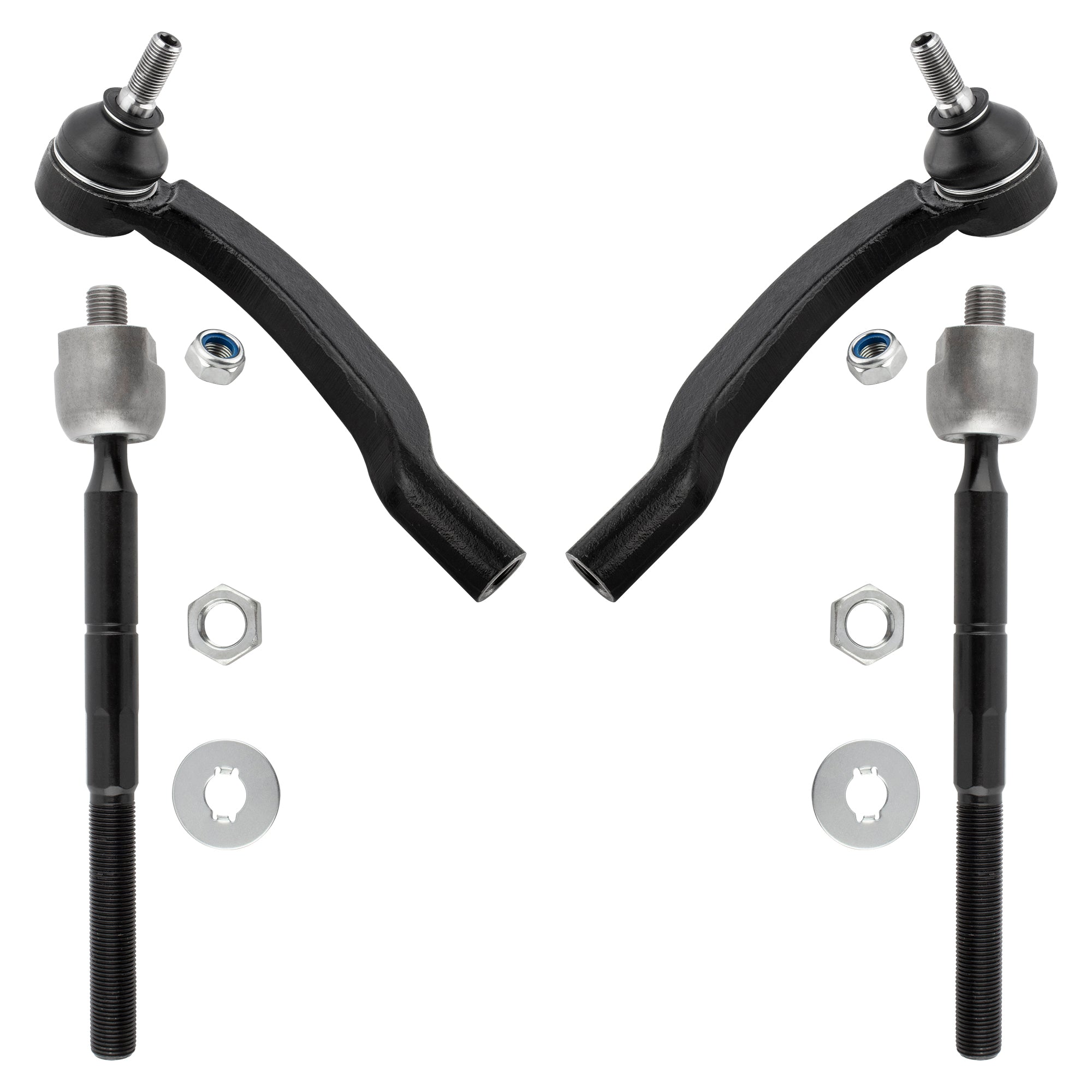 BOXI (Set of 4) Front Inner & Outer Tie Rod End Links Fit for Toyota Sienna 2004 2005 2006 2007