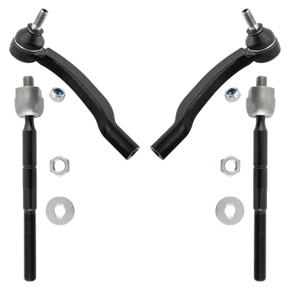 BOXI (Set of 4) Front Inner & Outer Tie Rod End Links Fit for Toyota Sienna 2004 2005 2006 2007