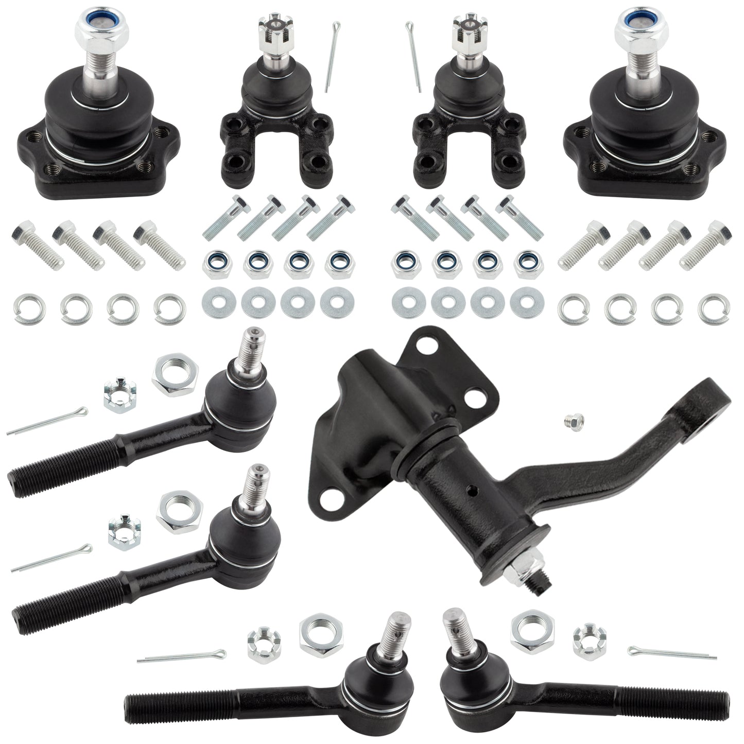BOXI (Set of 9) Front Inner & Outer Tie Rod Ends Ball Joints Steering Idler Arm Fit for Nissan