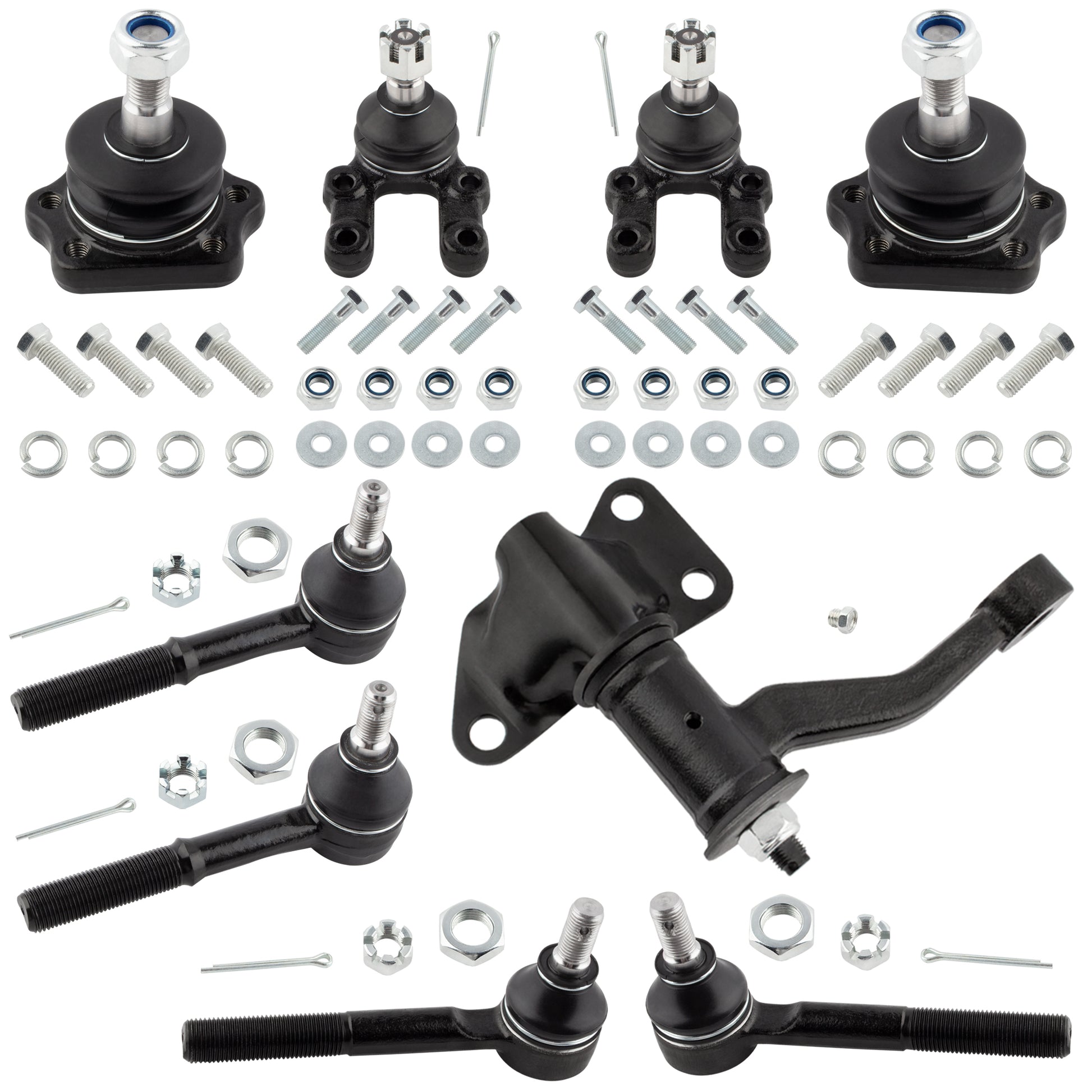 BOXI (Set of 9) Front Inner & Outer Tie Rod Ends Ball Joints Steering Idler Arm Fit for Nissan