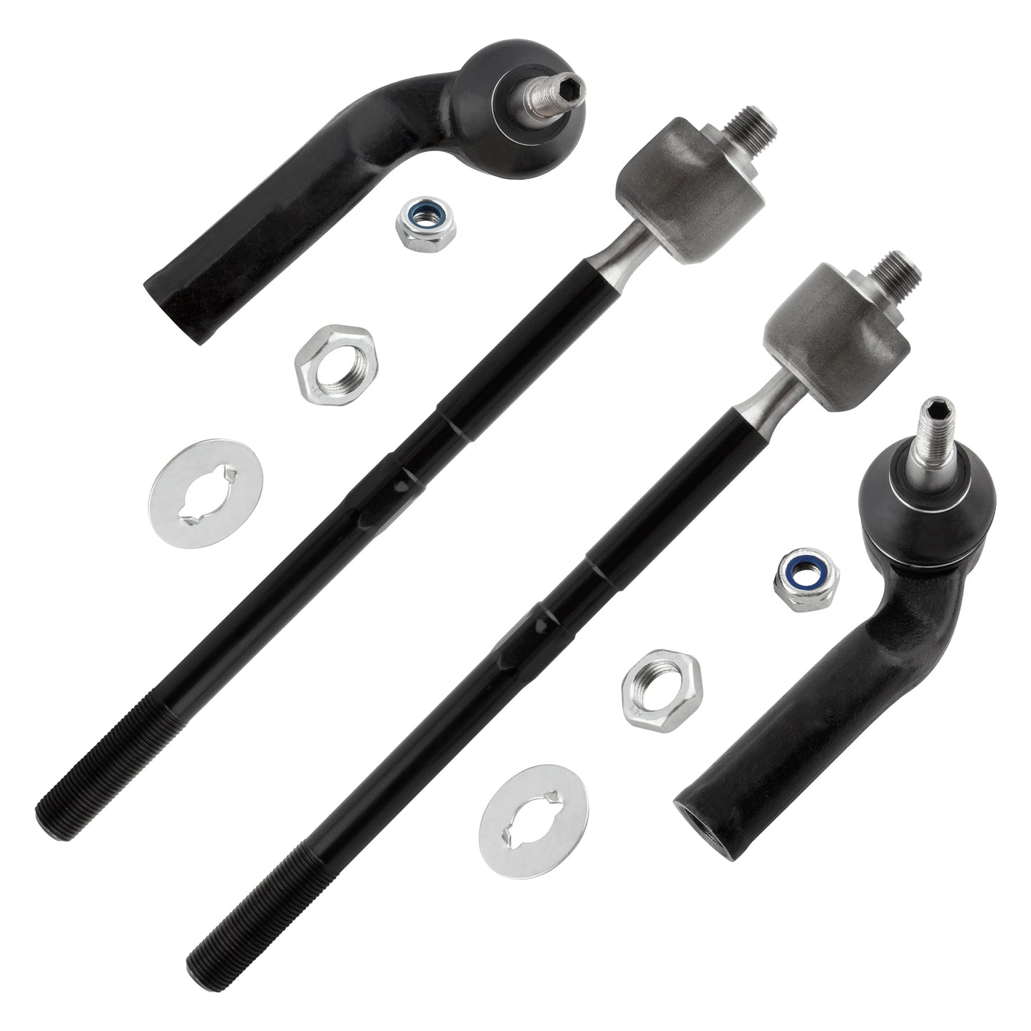 BOXI (Set of 4) Front Inner & Outer Tie Rods Kit Fit for Ford C-Max Escape Focus Transit Connect