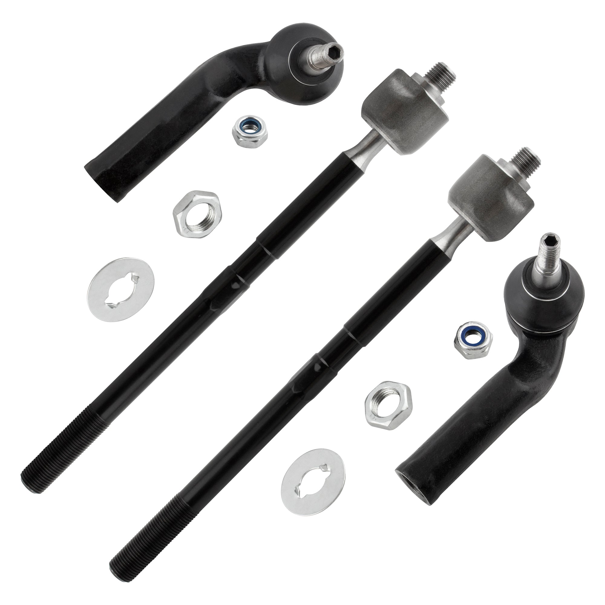 BOXI (Set of 4) Front Inner & Outer Tie Rods Kit Fit for Ford C-Max Escape Focus Transit Connect