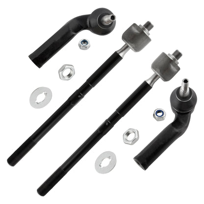 BOXI (Set of 4) Front Inner & Outer Tie Rods Kit Fit for Ford C-Max Escape Focus Transit Connect