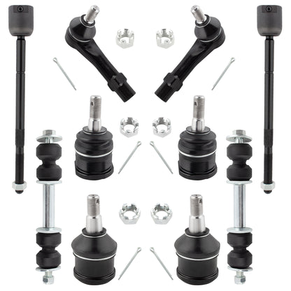 BOXI (Set of 10) Front Suspension Kit Front Sway Bar Links Inner Outer Tie Rod Lower Upper Ball