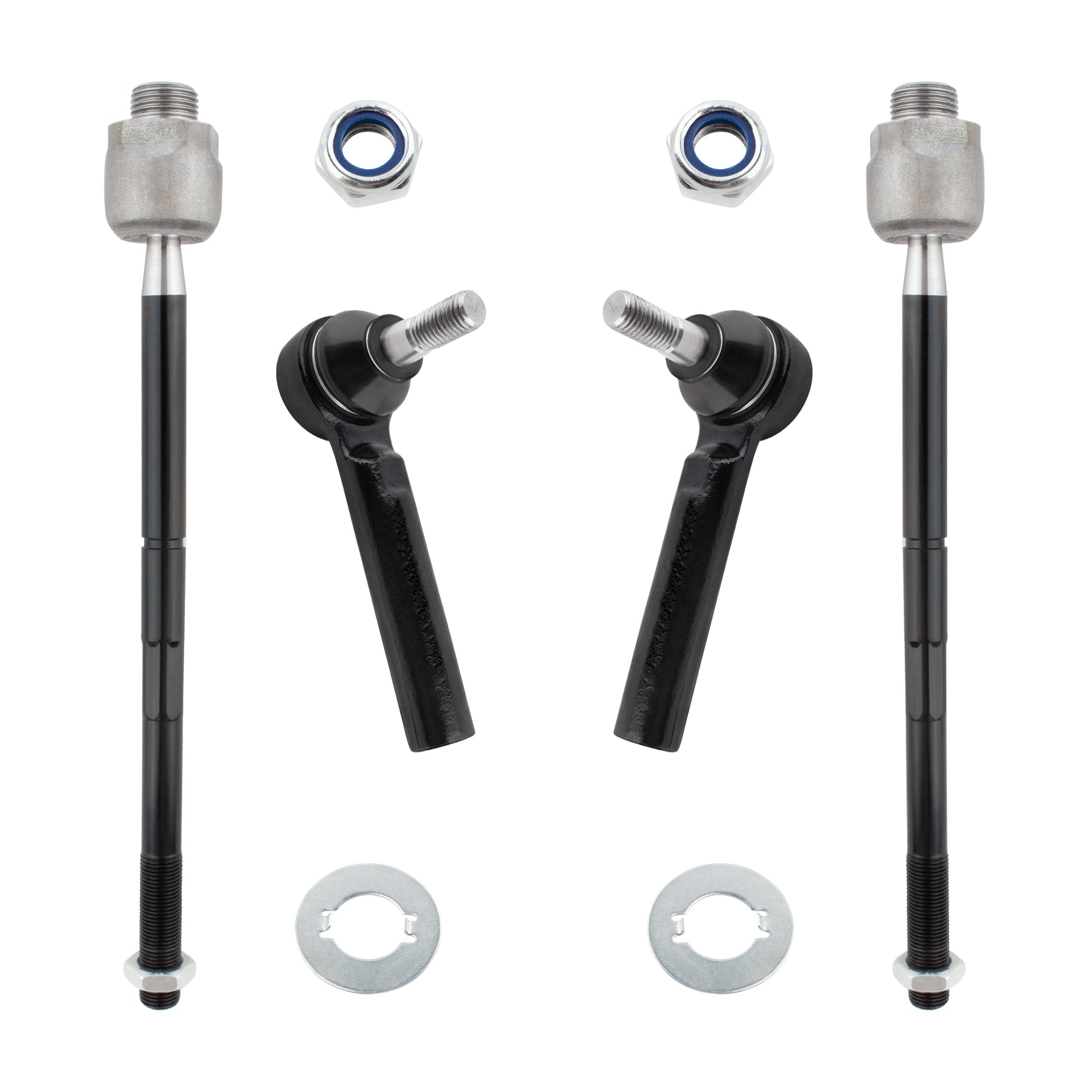 BOXI (Set of 4) Front Inner Outer Tie Rod Ends Fit for Cadillac Escalade ESV EXT 2007-2014