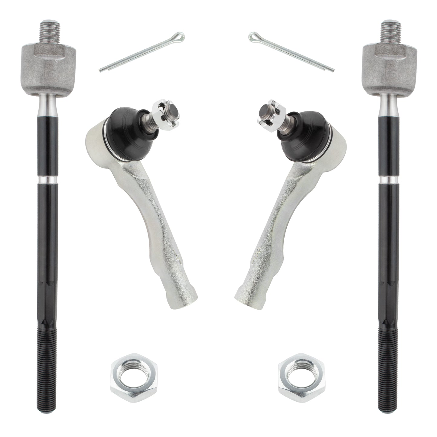 BOXI (Set of 4) Front Inner & Outer Tie Rods Fit for Lexus IS300 2001 2002 2003 2004 2005