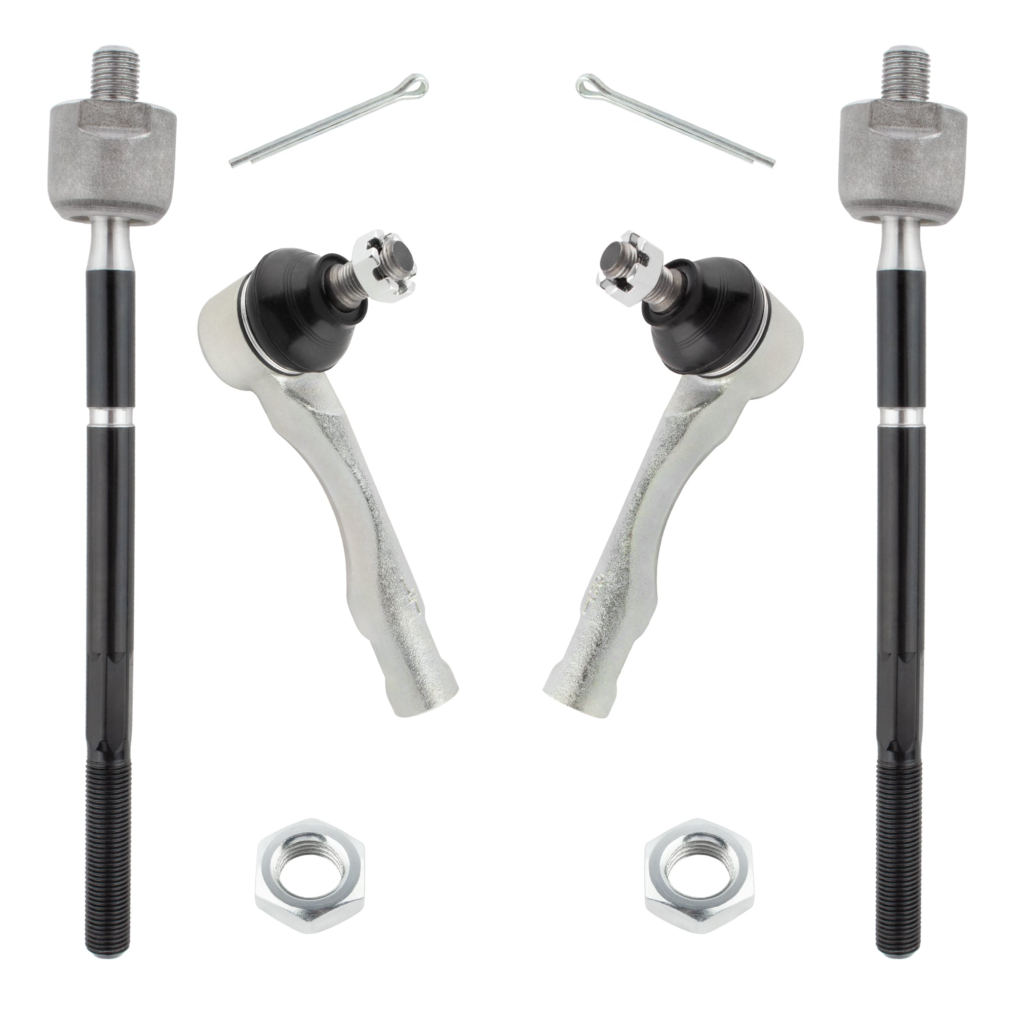 BOXI (Set of 4) Front Inner & Outer Tie Rods Fit for Lexus IS300 2001 2002 2003 2004 2005