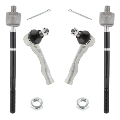 BOXI (Set of 4) Front Inner & Outer Tie Rods Fit for Lexus IS300 2001 2002 2003 2004 2005