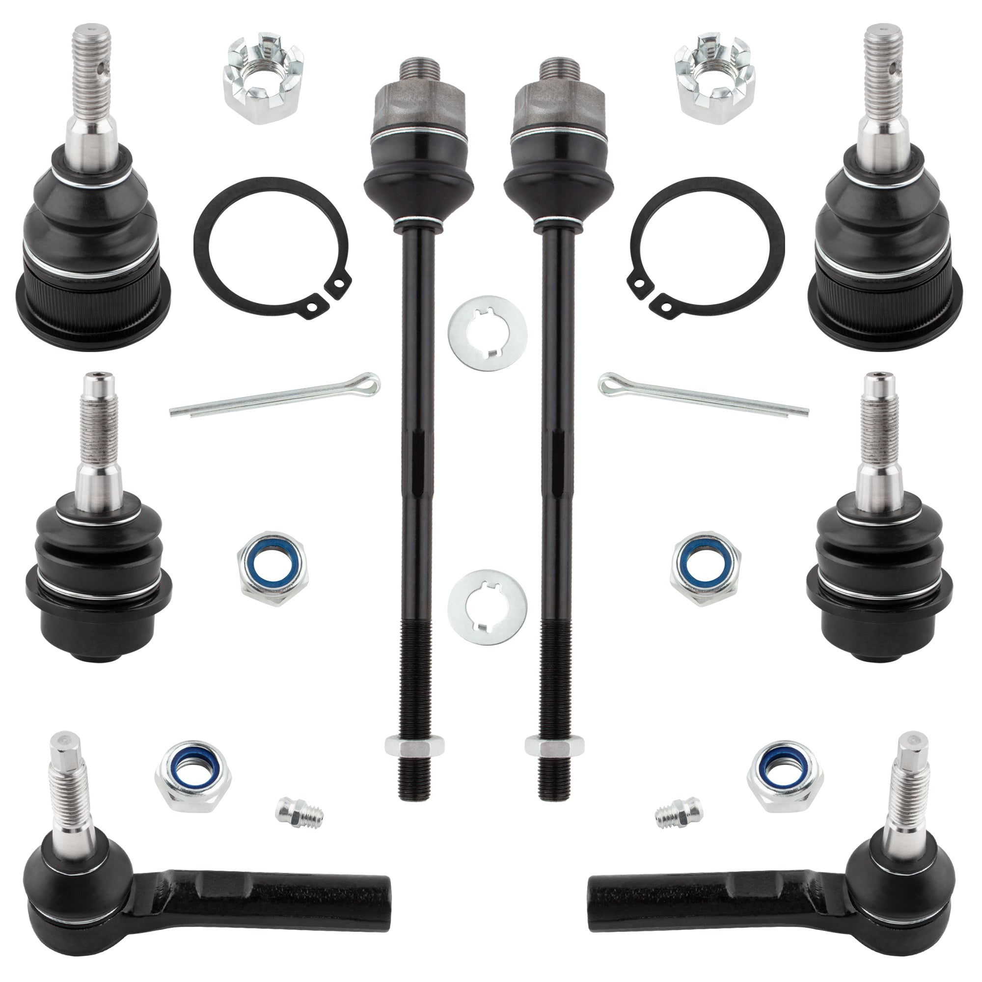BOXI 8pcs Front Upper Lower Ball Joints Inner Outer Tie Rod Fit for Chevy Avalanche 2500 Silverado
