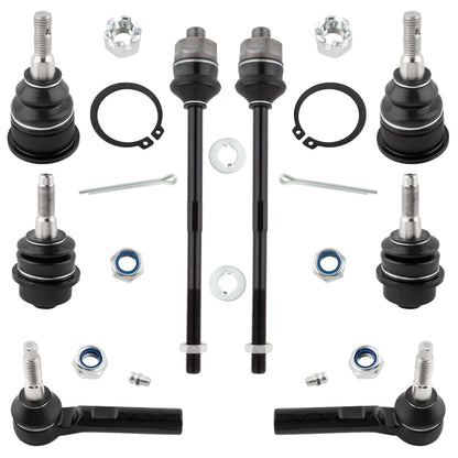 BOXI 8pcs Front Upper Lower Ball Joints Inner Outer Tie Rod Fit for Chevy Avalanche 2500 Silverado