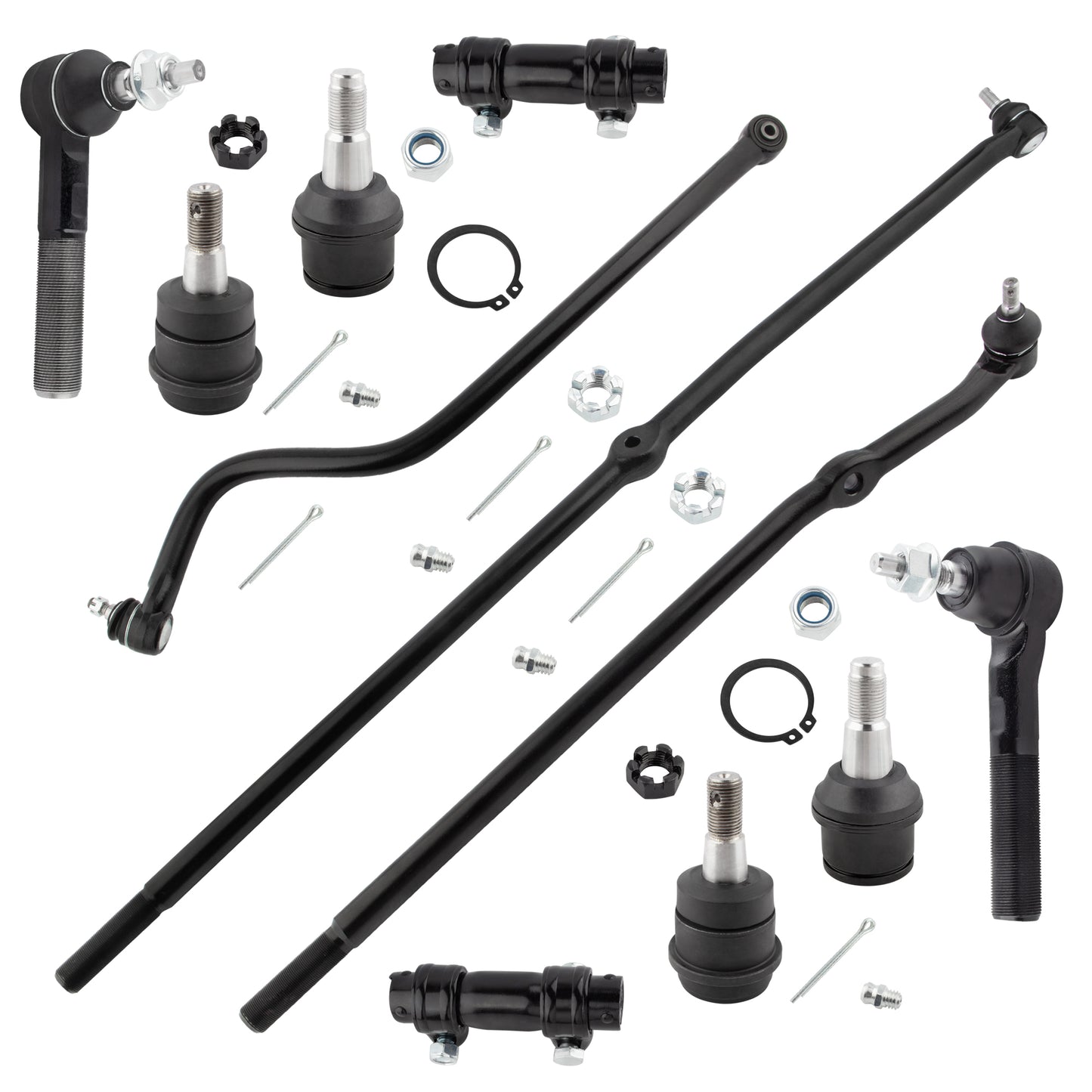 BOXI 11pcs Front Ball Joints+Tie Rods+Adjusting Sleeve+Trac Bar for Dodge Ram 2500 2000 2001 2002