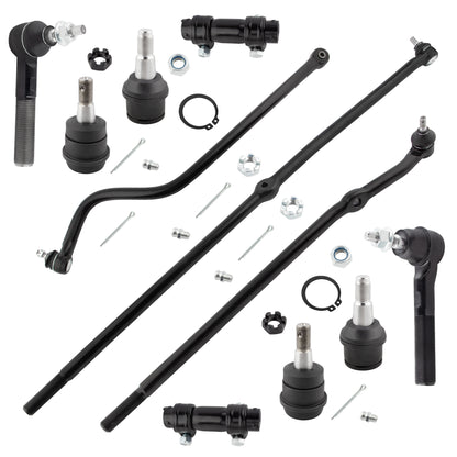 BOXI 11pcs Front Ball Joints+Tie Rods+Adjusting Sleeve+Trac Bar for Dodge Ram 2500 2000 2001 2002