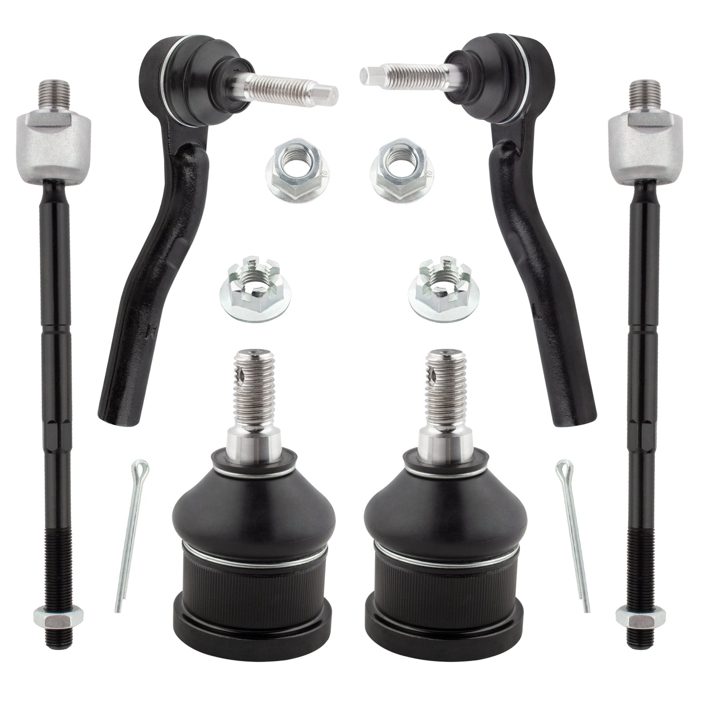 BOXI 6pcs Front Ball Joints Tie Rods for Cadillac CTS 2003 2004 2005 2006 2007 All Models