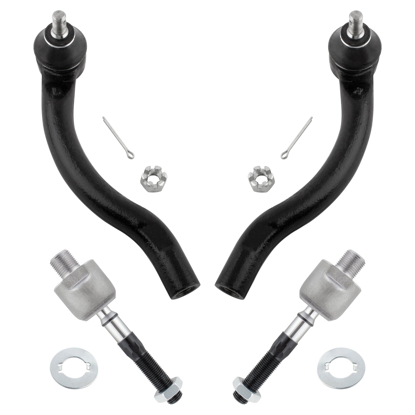 BOXI 4pcs Front Inner & Outer Tie Rods for Honda Accord 2003 2004 2005 2006 2007