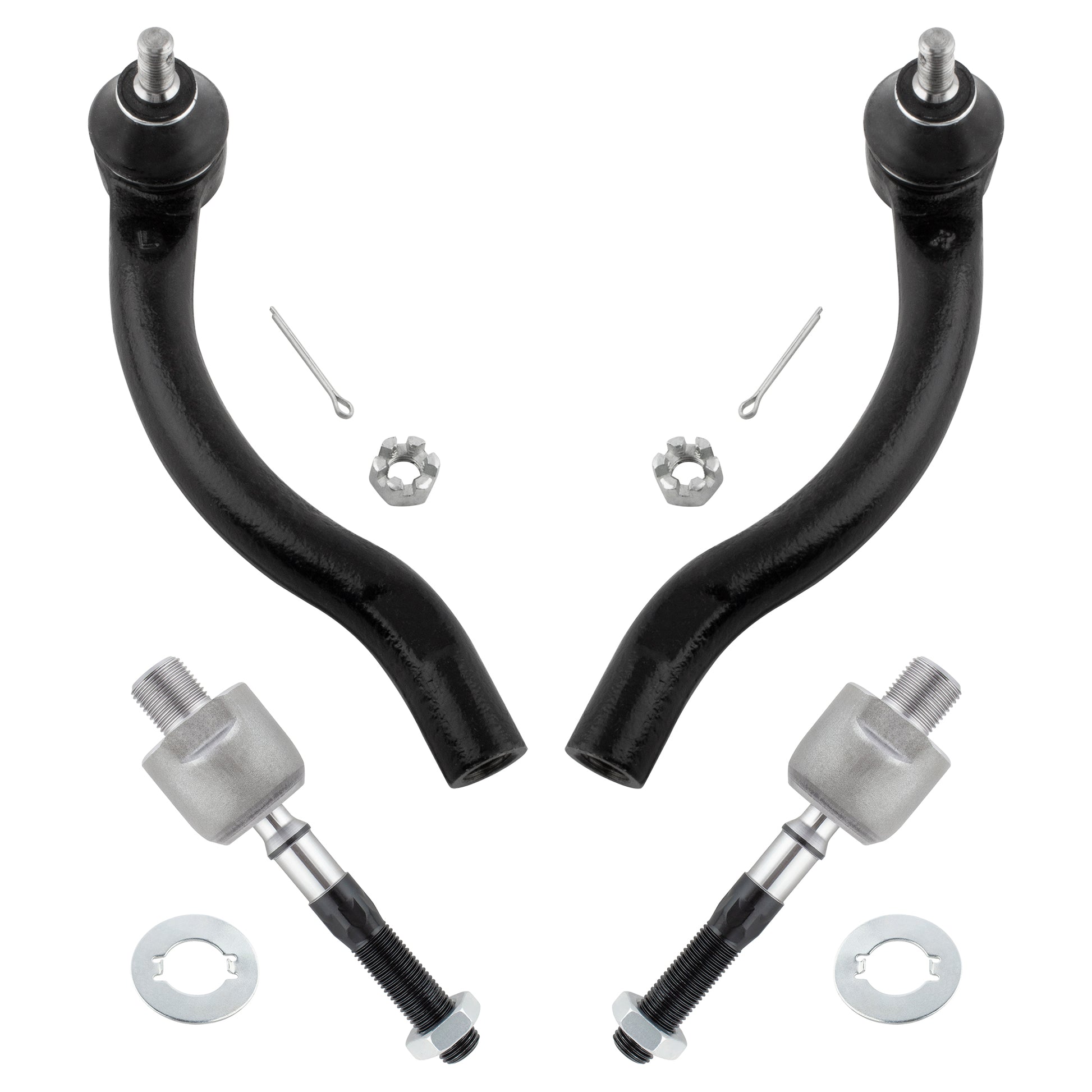 BOXI 4pcs Front Inner & Outer Tie Rods for Honda Accord 2003 2004 2005 2006 2007