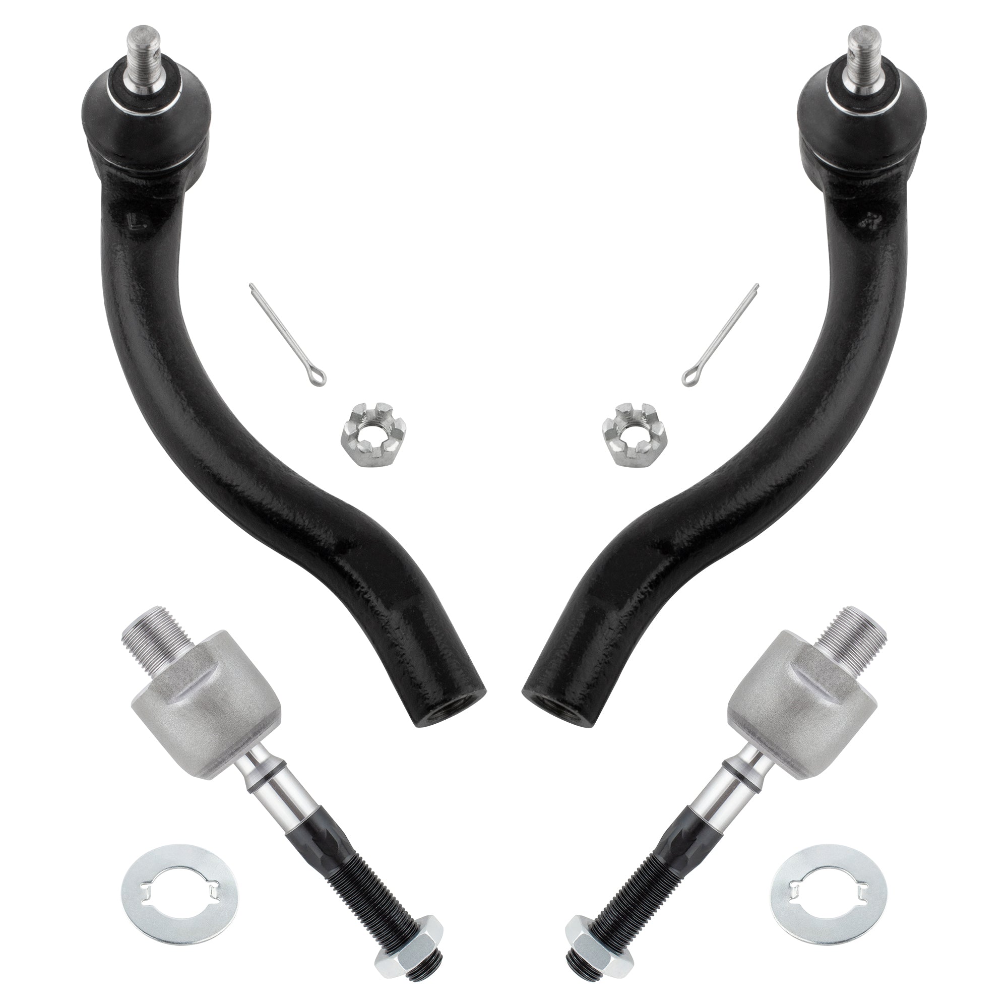 BOXI 4pcs Front Inner & Outer Tie Rods for Honda Accord 2003 2004 2005 2006 2007