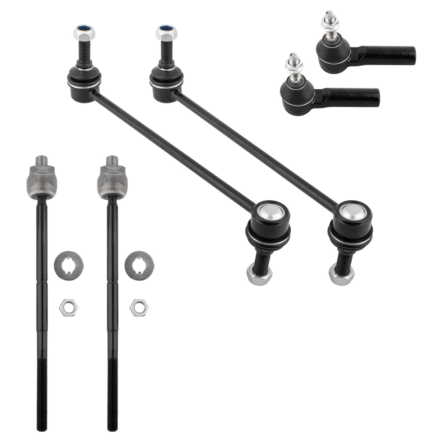 BOXI 6pcs Front Inner Outer Tie Rod Ends for Ford Mustang 2005 2006 2007 2008 2009 2010