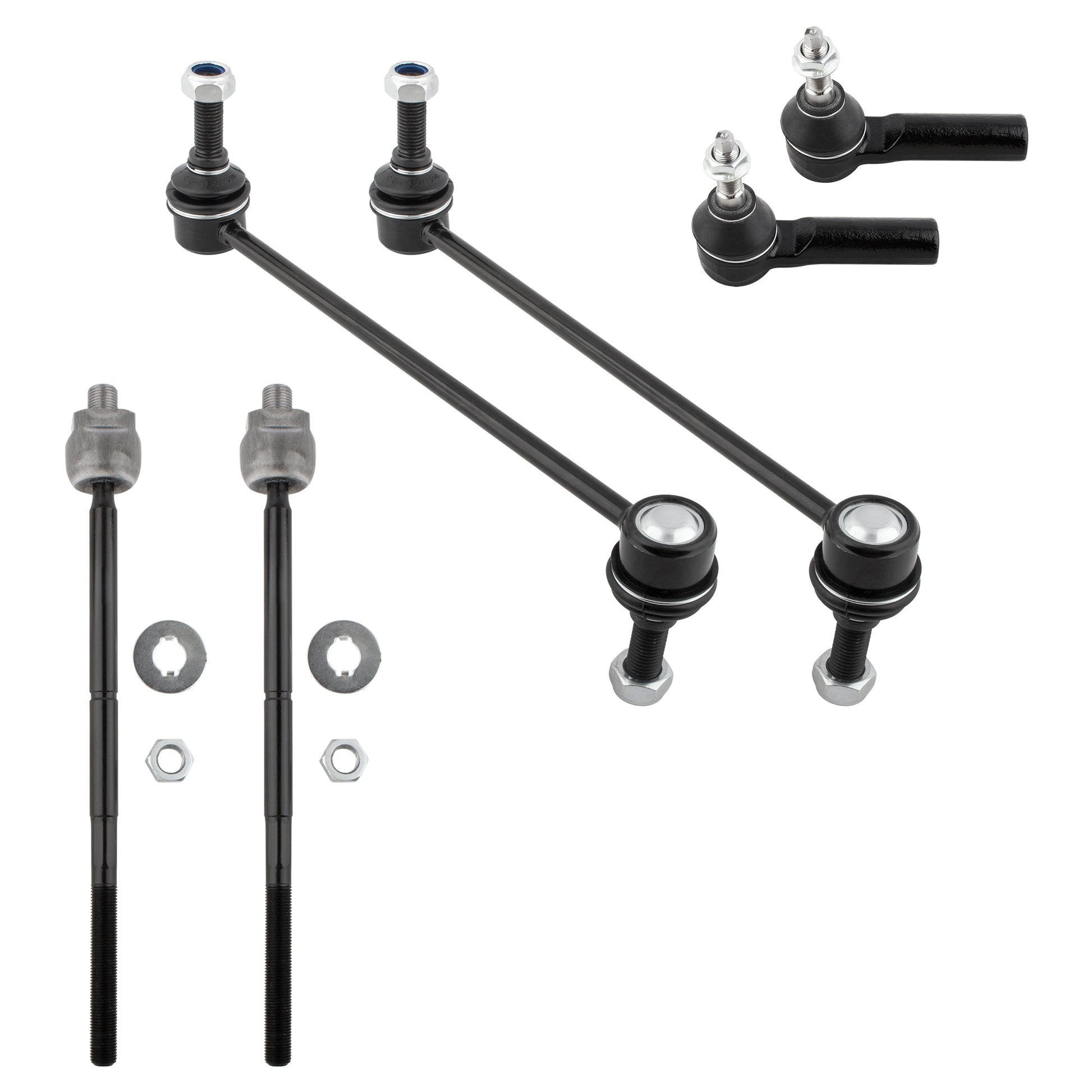 BOXI 6pcs Front Inner Outer Tie Rod Ends for Ford Mustang 2005 2006 2007 2008 2009 2010