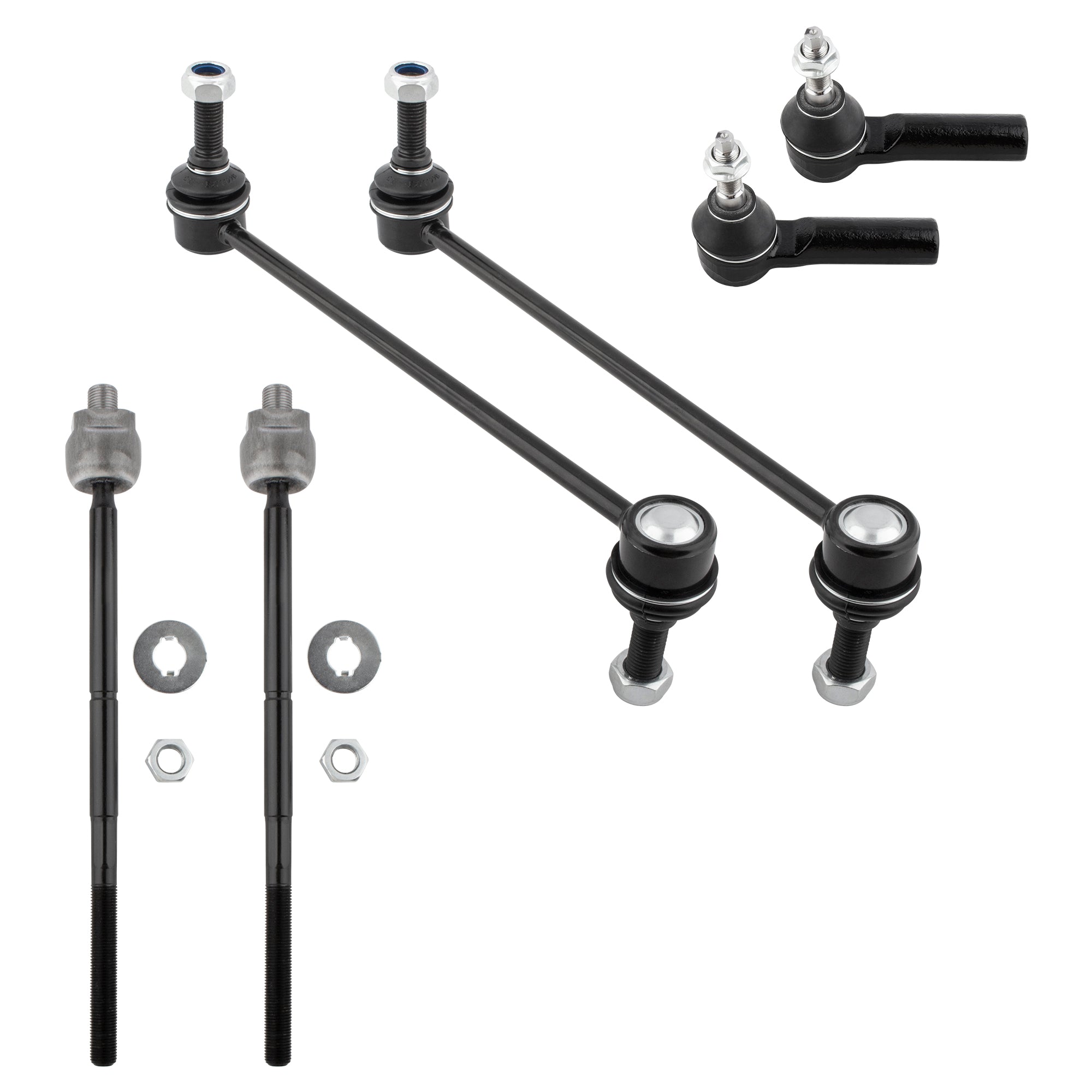 BOXI 6pcs Front Inner Outer Tie Rod Ends for Ford Mustang 2005 2006 2007 2008 2009 2010