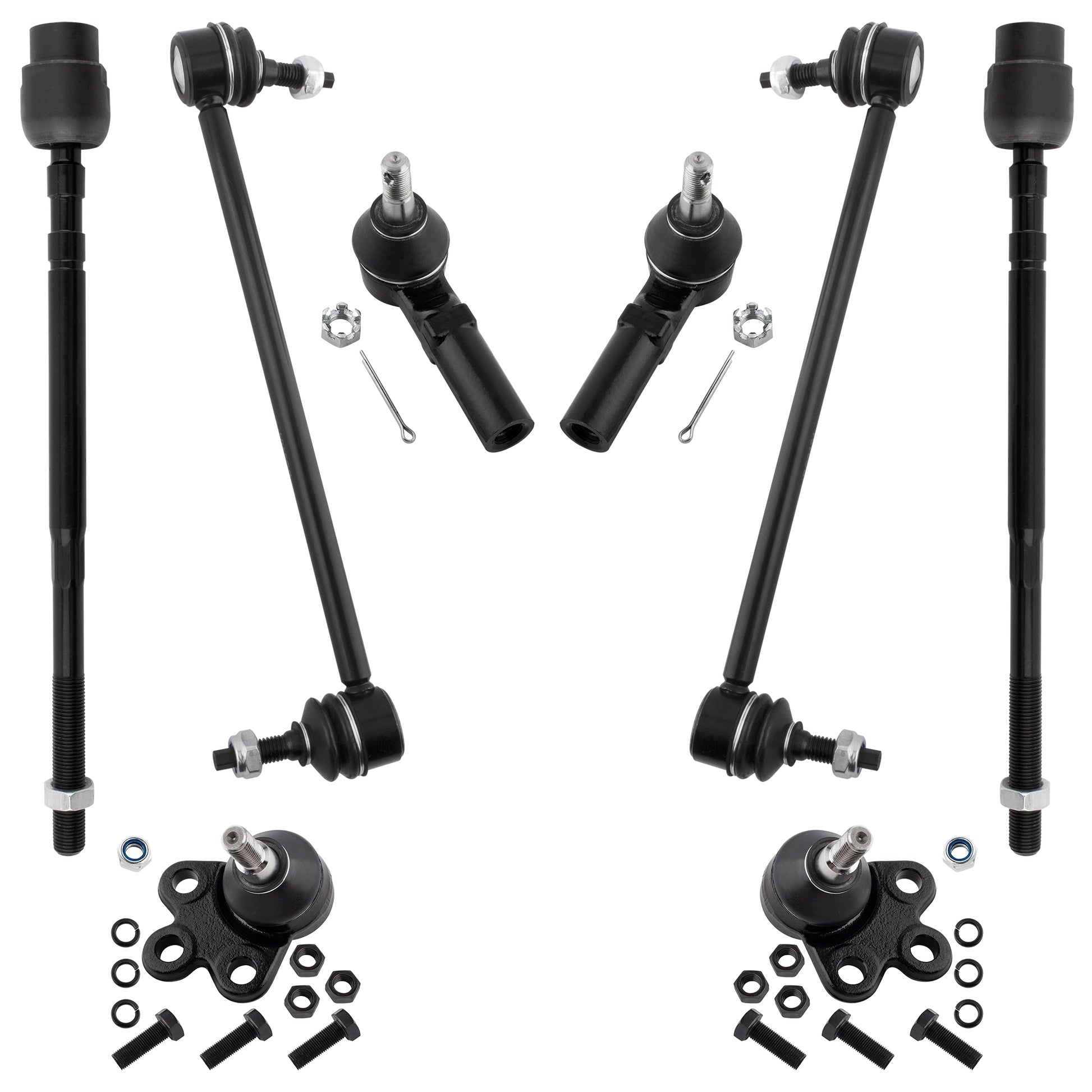 BOXI 8pcs Front Sway Bars Lower Ball Joints Inner Outer Tie Rod Ends for Cadillac DeVille 1997 1998