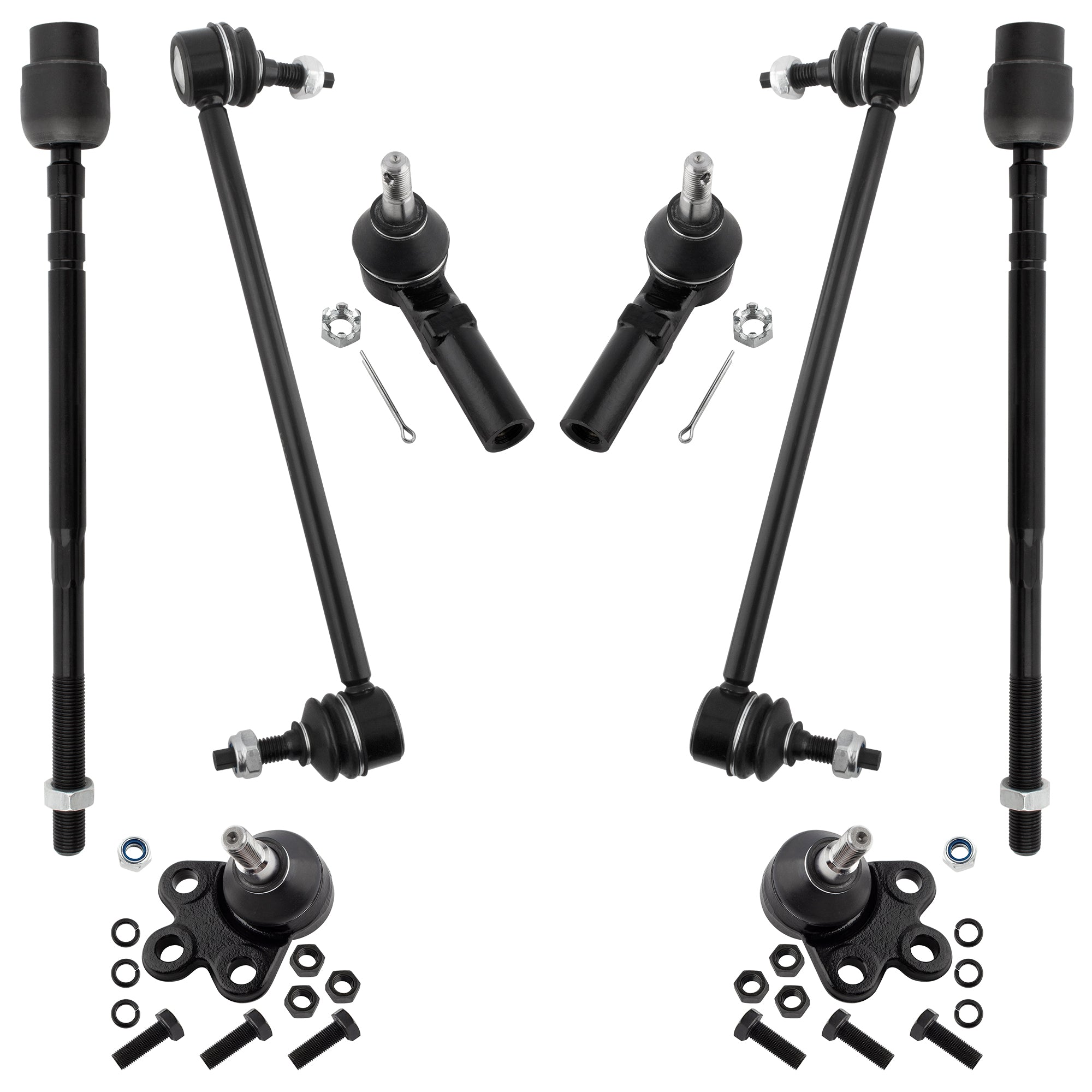 BOXI 8pcs Front Sway Bars Lower Ball Joints Inner Outer Tie Rod Ends for Cadillac DeVille 1997 1998