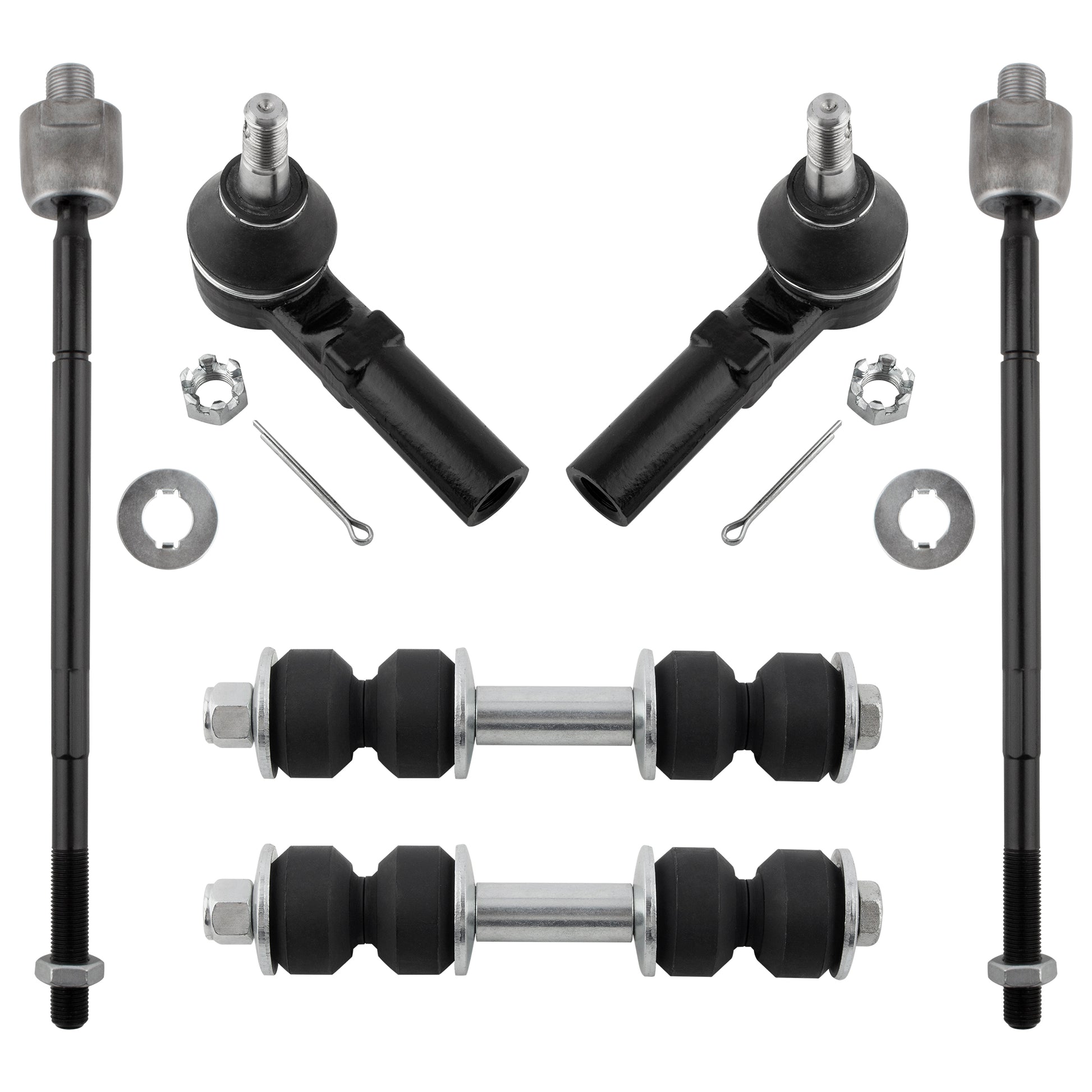 BOXI 6pcs Front Inner & Outer Tie Rods Sway Bars for Buick LeSabre Lucerne Park Avenue Riviera