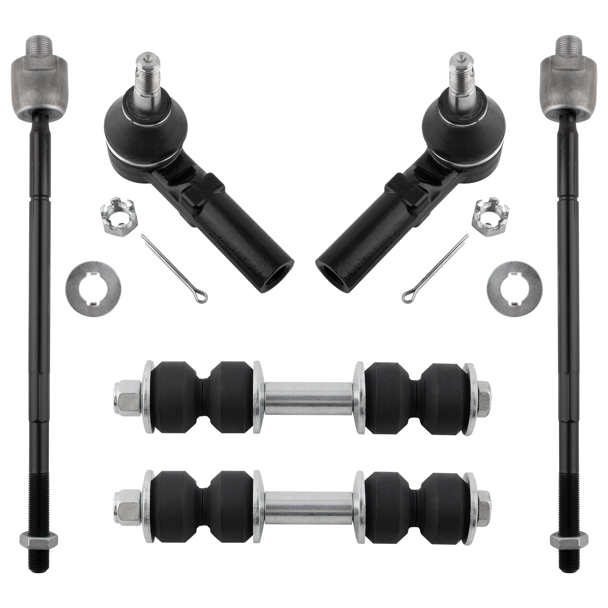 BOXI 6pcs Front Inner & Outer Tie Rods Sway Bars for Buick LeSabre Lucerne Park Avenue Riviera