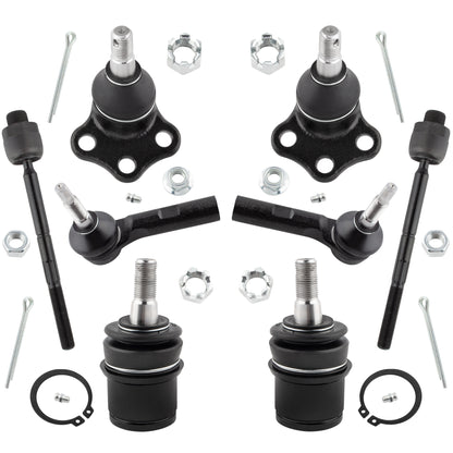 BOXI (Set of 8) 4WD Front Upper Lower Ball Joints Inner Outer Tie Rods Front Suspension Kit Fit