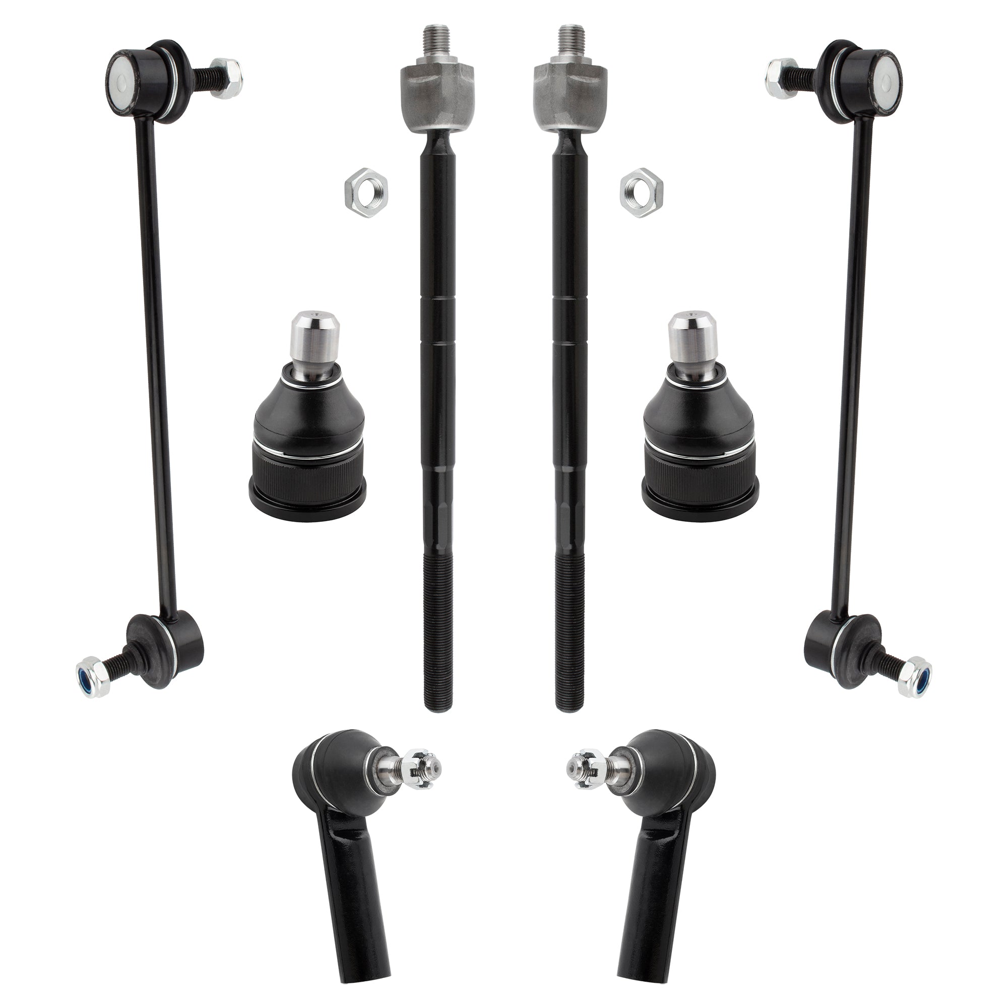 BOXI 8pcs Front Lower Ball Joints Sway Bars + Inner & Outer Tie Rods for Ford Escape 2001 2002 2003