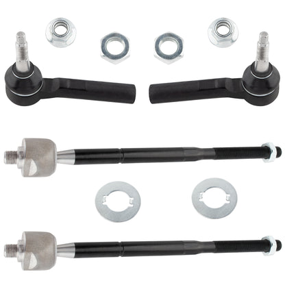 BOXI 4pcs Front Inner & Outer Tie Rod Ends for Dodge Caliber 2007 2008 2009 2010 2011 2012
