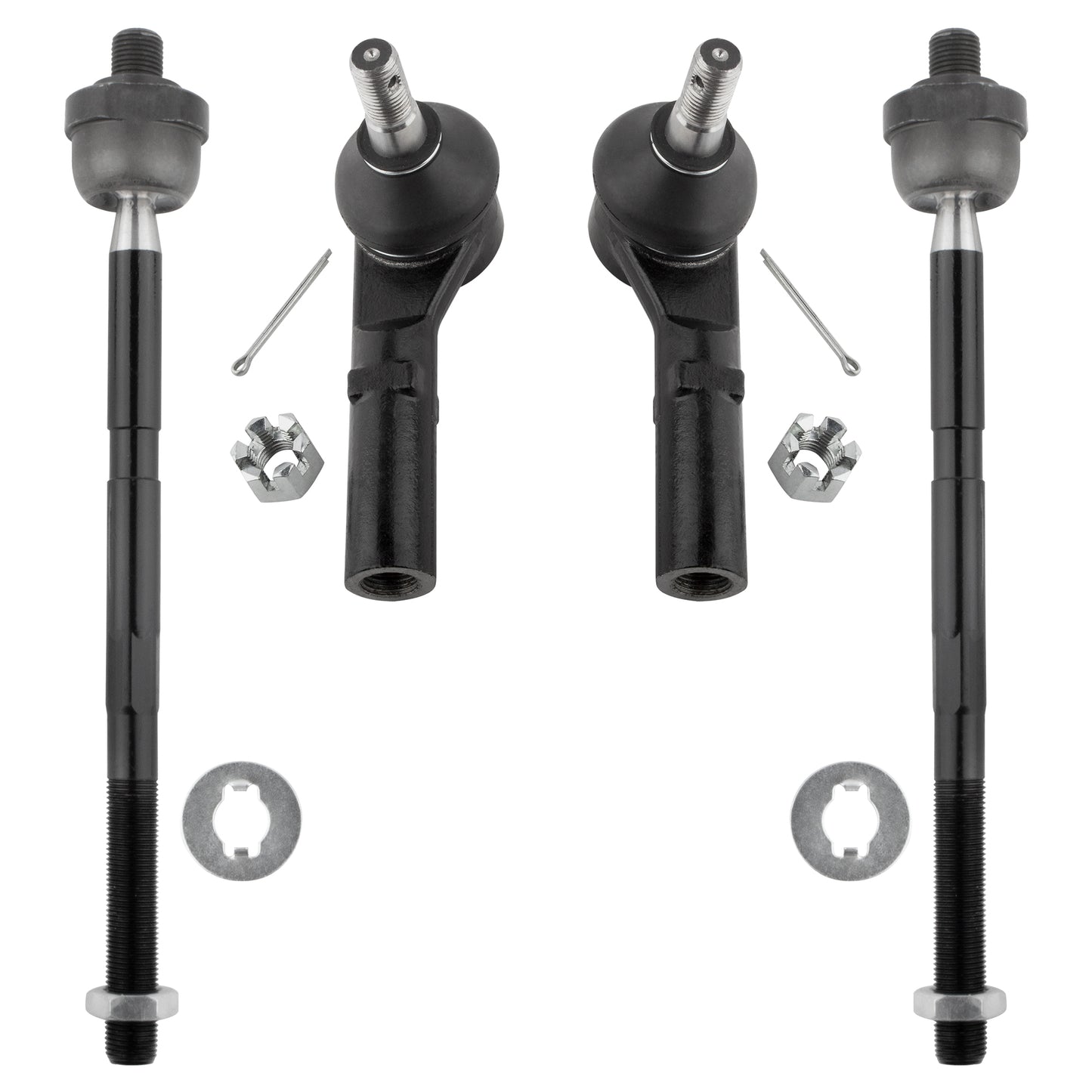 BOXI 4pcs Front Inner & Outer Tie Rod End Links Replacement for Jeep Grand Cherokee 2005 2006 2007