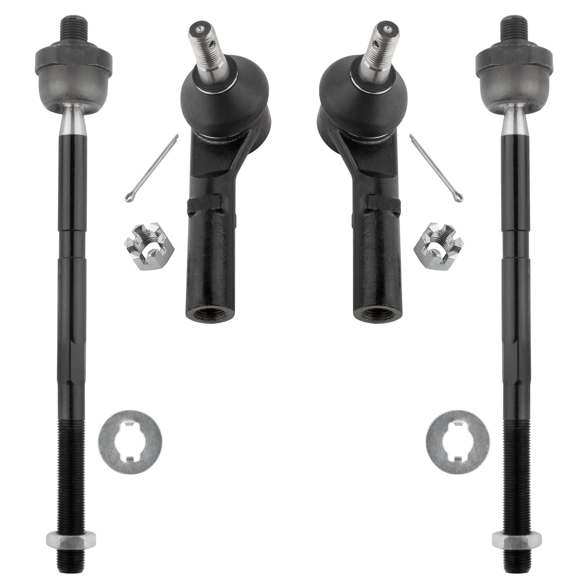 BOXI 4pcs Front Inner & Outer Tie Rod End Links Replacement for Jeep Grand Cherokee 2005 2006 2007