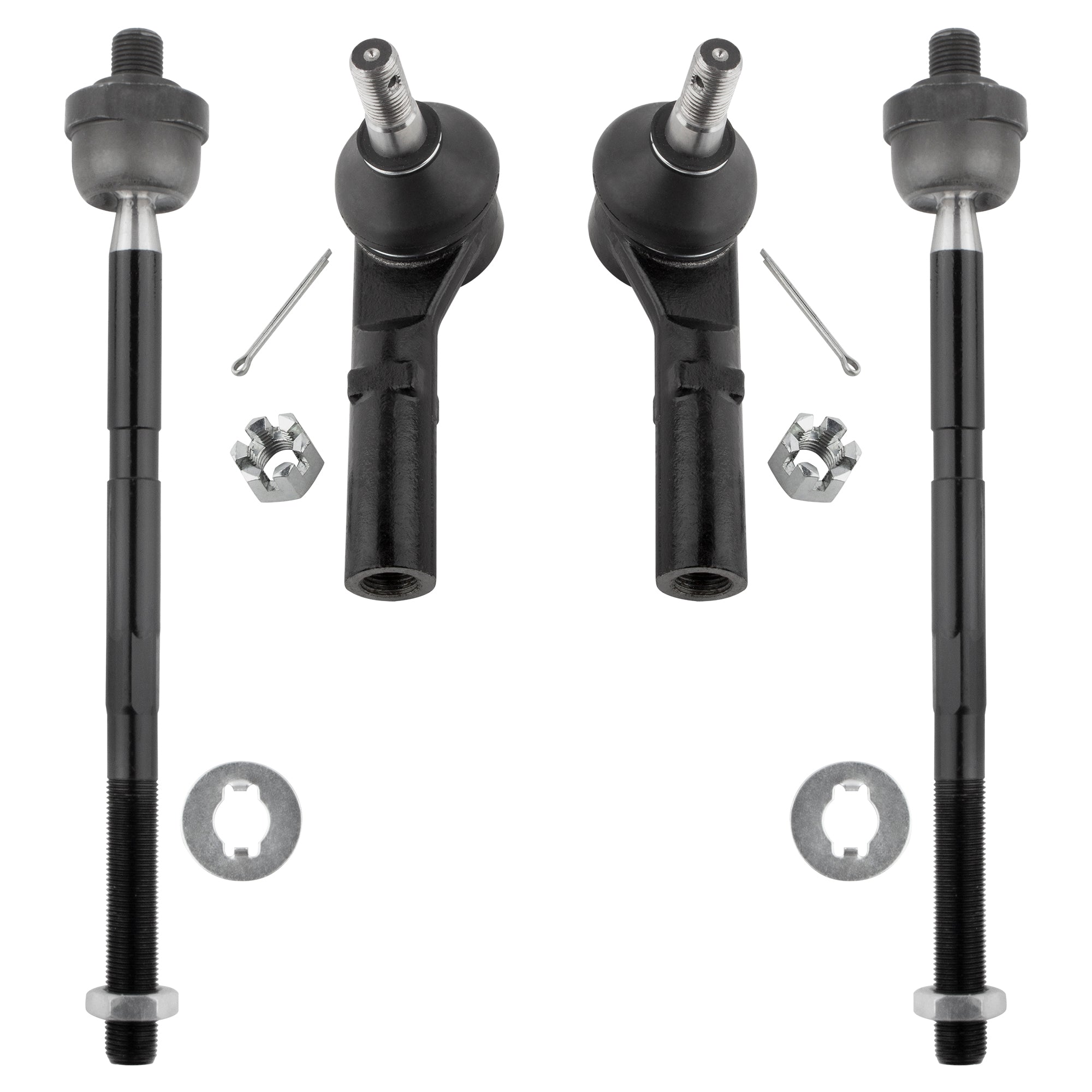 BOXI 4pcs Front Inner & Outer Tie Rod End Links Replacement for Jeep Grand Cherokee 2005 2006 2007