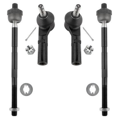 BOXI 4pcs Front Inner & Outer Tie Rod End Links Replacement for Jeep Grand Cherokee 2005 2006 2007