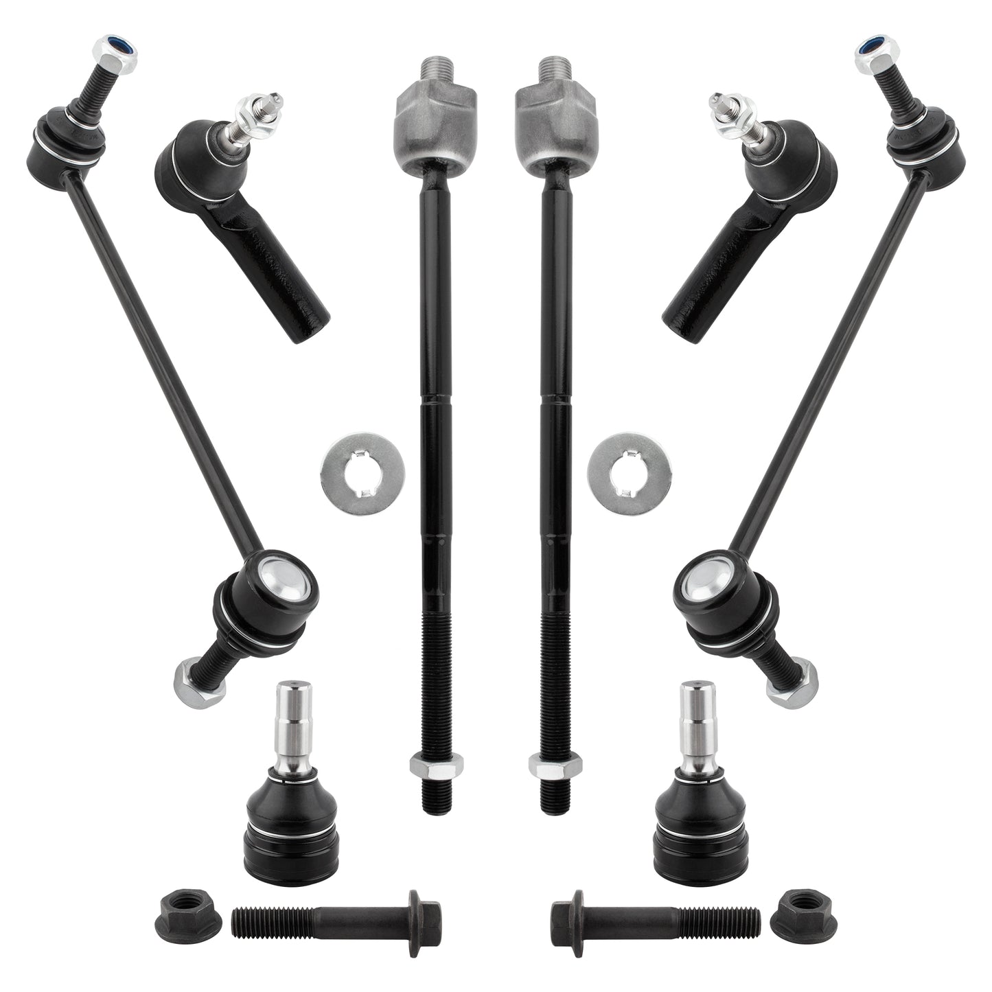 BOXI 8pcs Front Lower Ball Joint Sway Bar & Inner and Outer Tie Rods Replacement for Ford Mustang