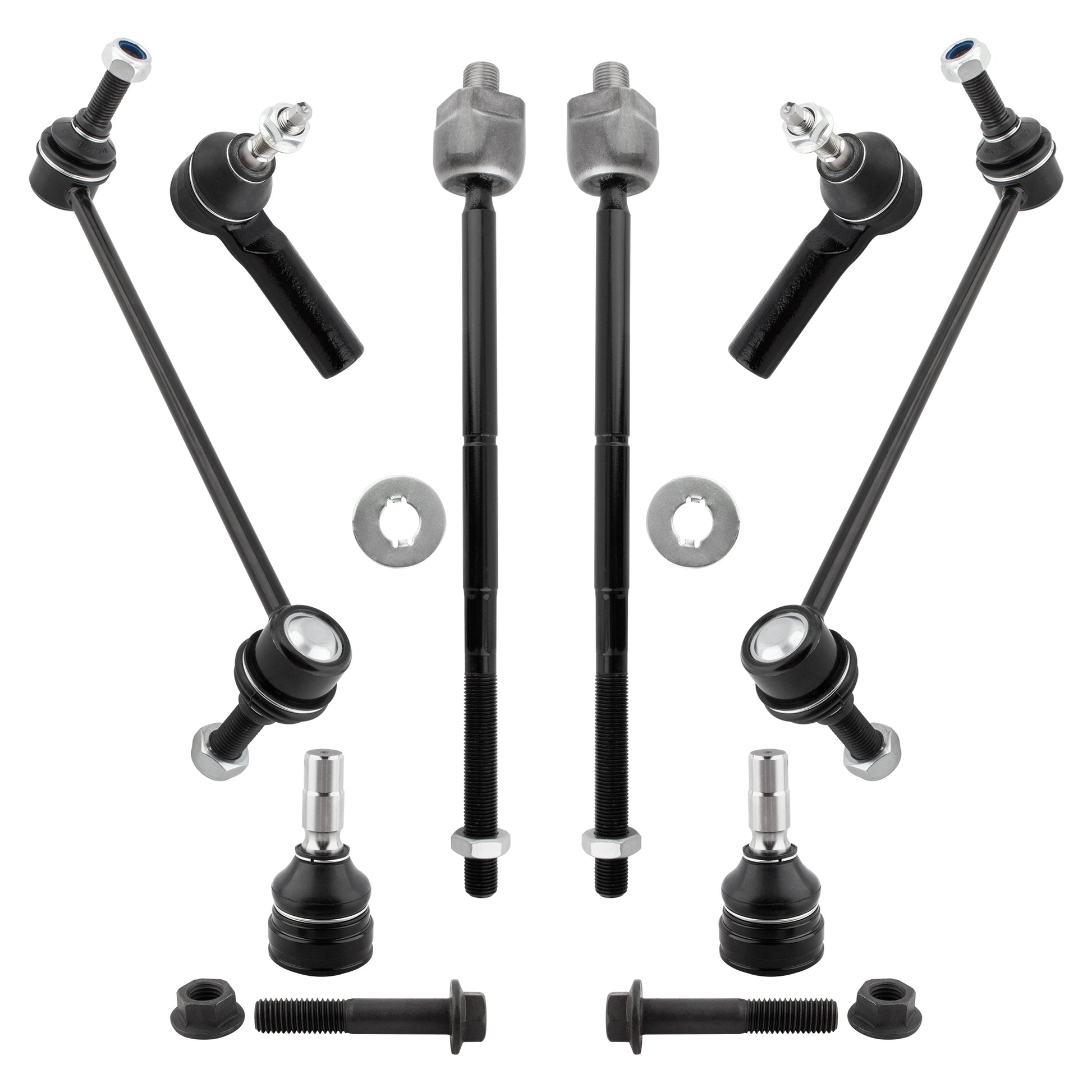 BOXI 8pcs Front Lower Ball Joint Sway Bar & Inner and Outer Tie Rods Replacement for Ford Mustang