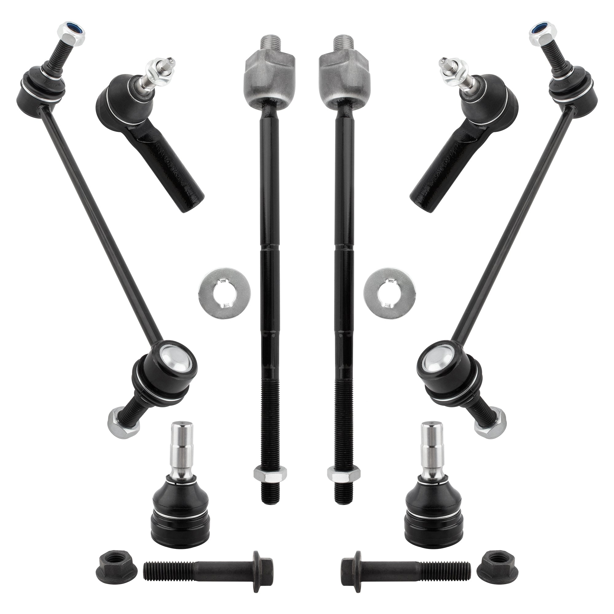 BOXI 8pcs Front Lower Ball Joint Sway Bar & Inner and Outer Tie Rods Replacement for Ford Mustang
