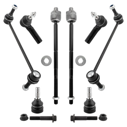 BOXI 8pcs Front Lower Ball Joint Sway Bar & Inner and Outer Tie Rods Replacement for Ford Mustang