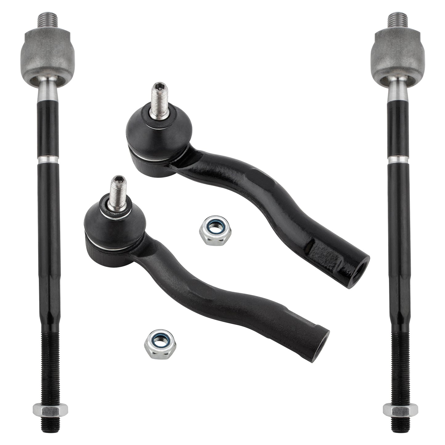 BOXI 4pcs Front Inner and Outer Tie Rod End Link Replacement for Nissan Sentrar 2007 2008 2009 2010