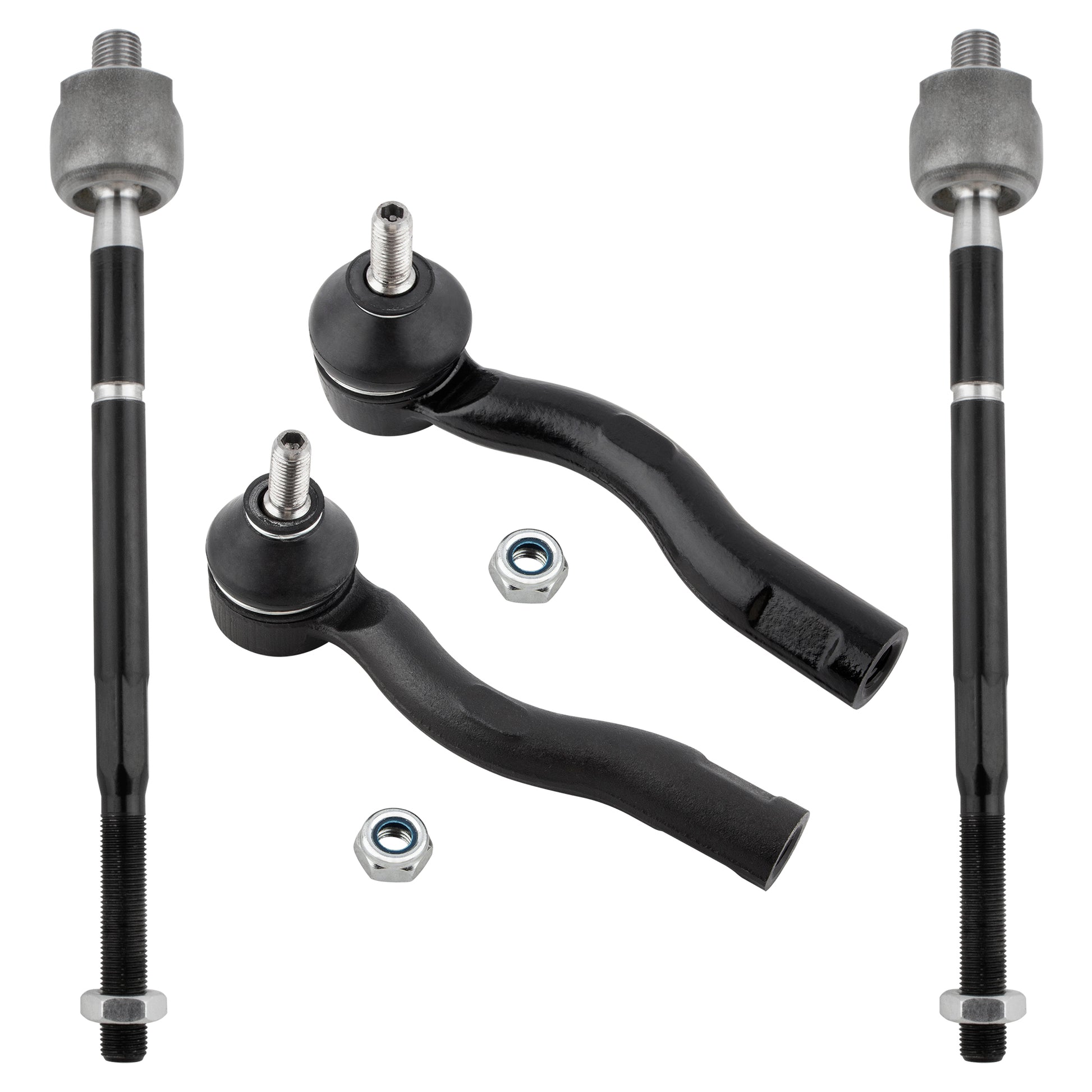 BOXI 4pcs Front Inner and Outer Tie Rod End Link Replacement for Nissan Sentrar 2007 2008 2009 2010