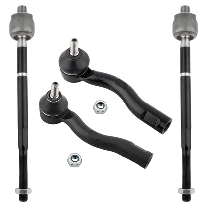 BOXI 4pcs Front Inner and Outer Tie Rod End Link Replacement for Nissan Sentrar 2007 2008 2009 2010