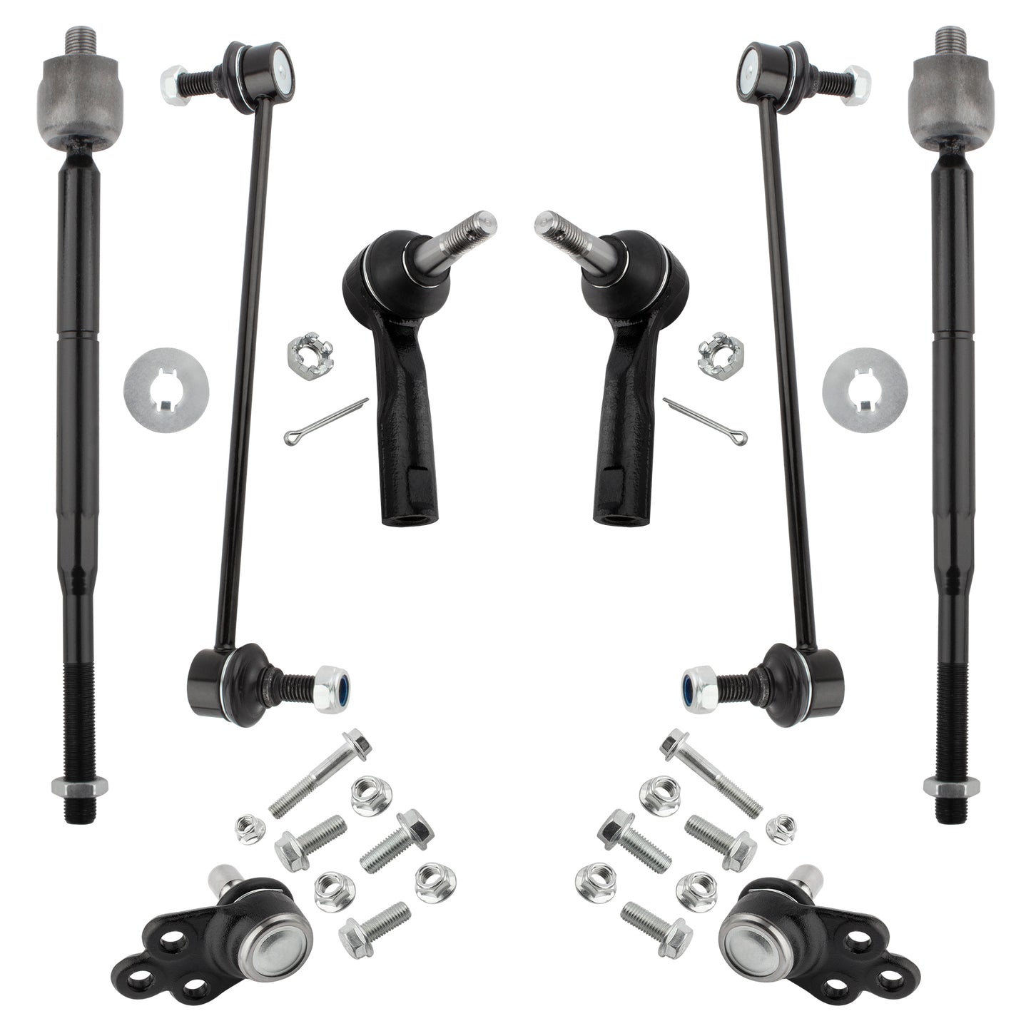 BOXI 8pcs Front Sway Bars&Lower Ball Joints&Tie Rods for Chevy Cobalt 2005-2010