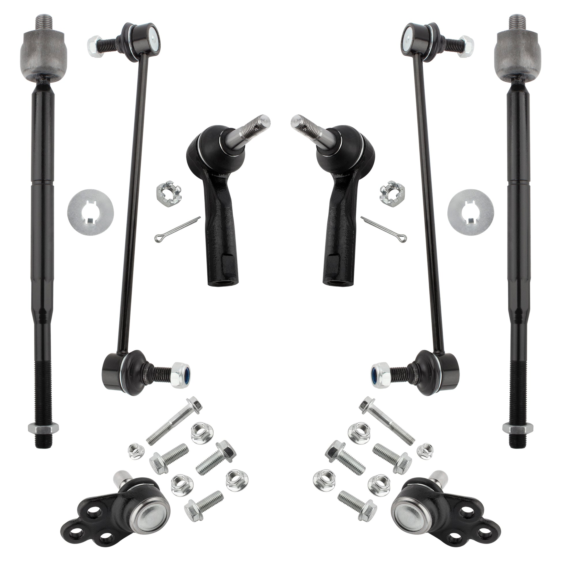 BOXI 8pcs Front Sway Bars&Lower Ball Joints&Tie Rods for Chevy Cobalt 2005-2010