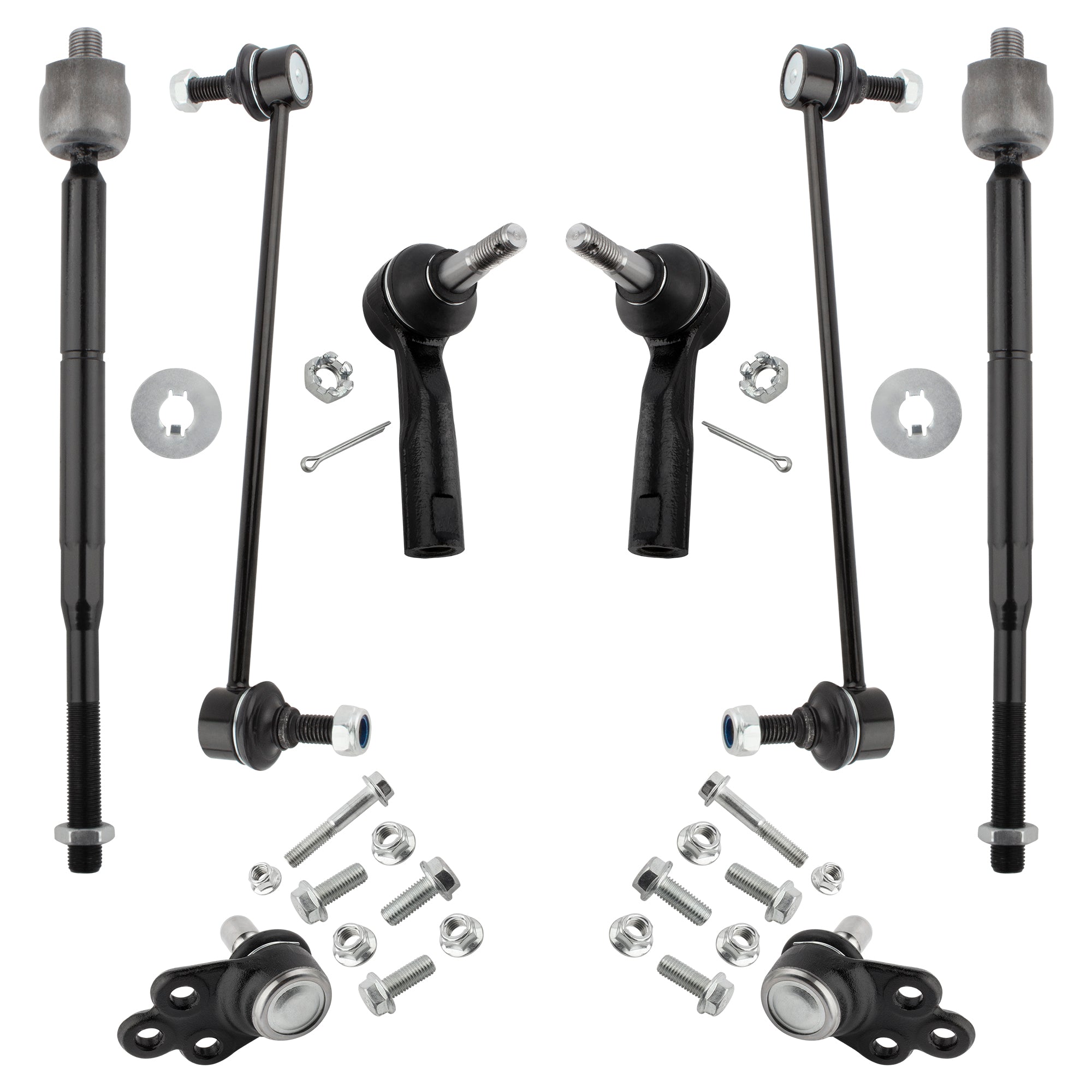 BOXI 8pcs Front Sway Bars&Lower Ball Joints&Tie Rods for Chevy Cobalt 2005-2010